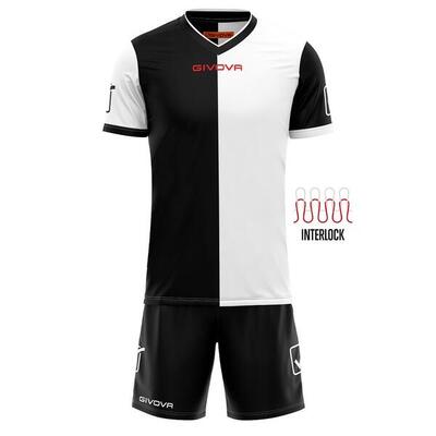 Givova combo sportset zwart-wit l