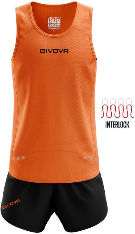 Conjunto de Corrida Givova New York XL - Laranja/Preto Respirável 2/5