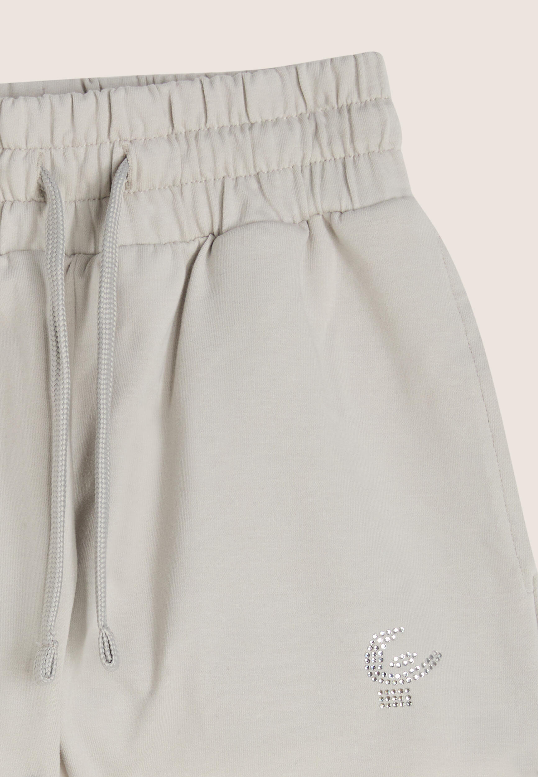 Short pour fille en coton extensible avec logo en paillettes 3/3