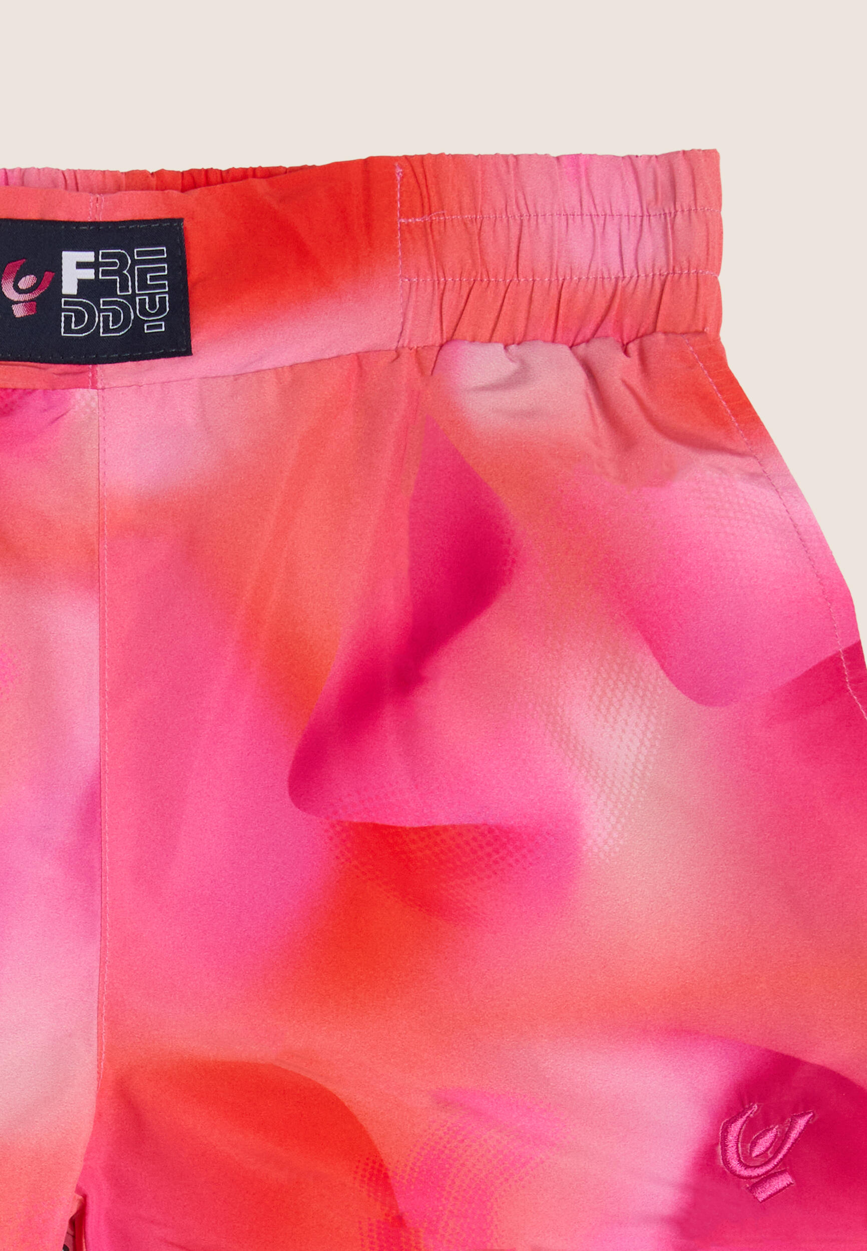 Pantaloncini Bambina in Tessuto Tecnico Rosa Arancio 3/3