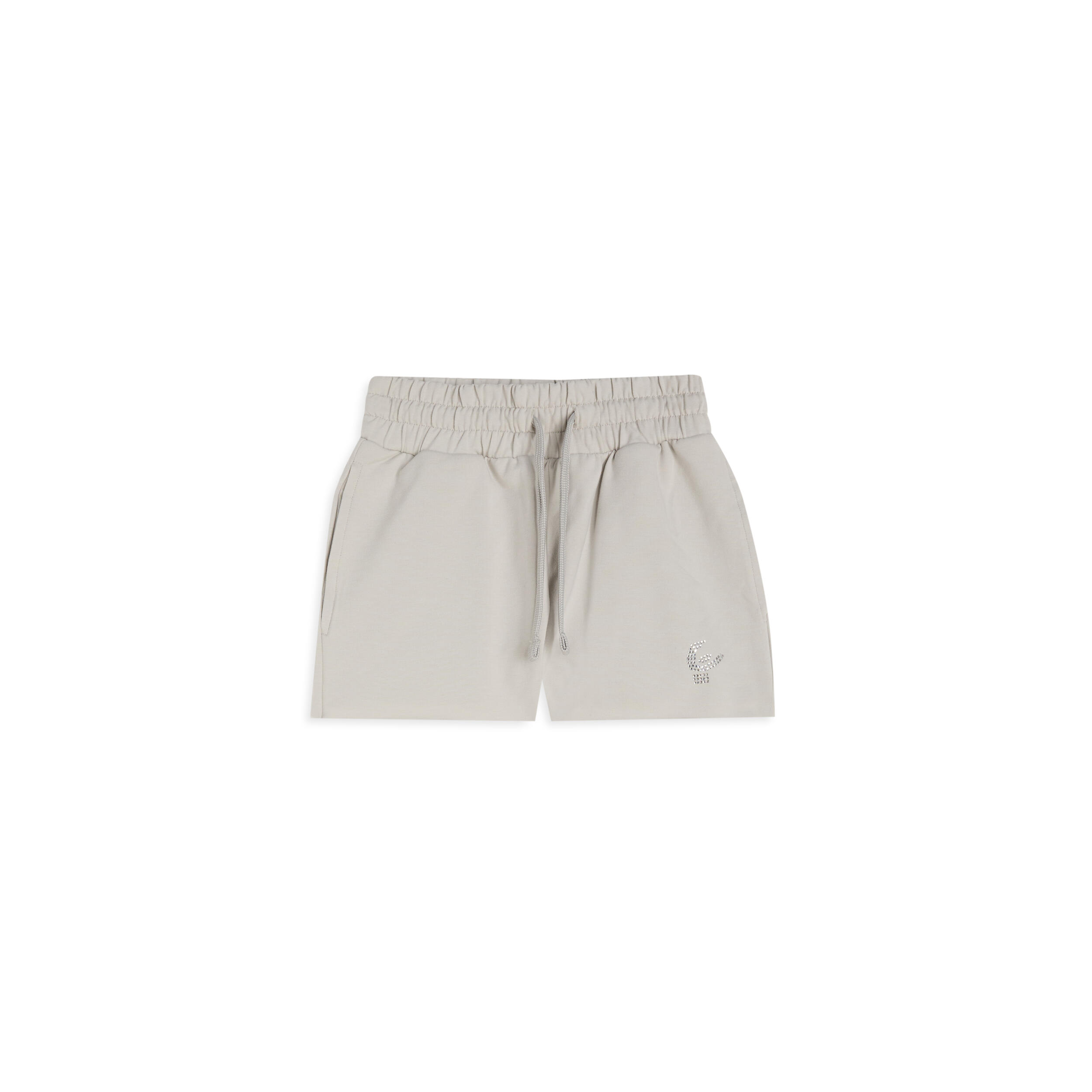 Short pour fille en coton extensible avec logo en paillettes 1/3