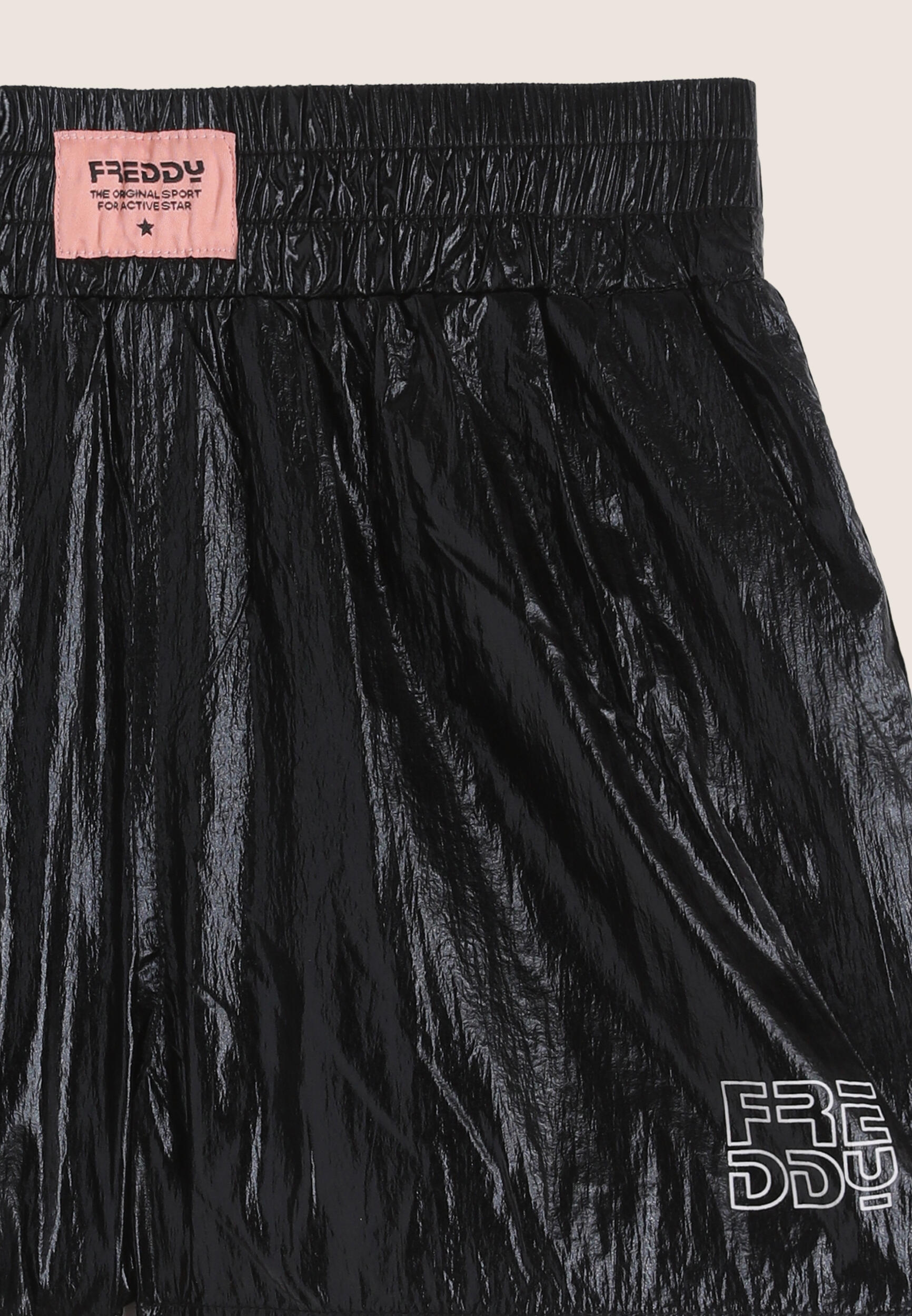 Pantalón corto para niña de tejido plateado 3/3