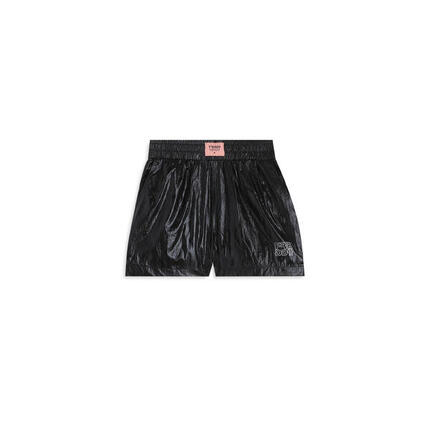 Short pour fille en tissu enduit argent