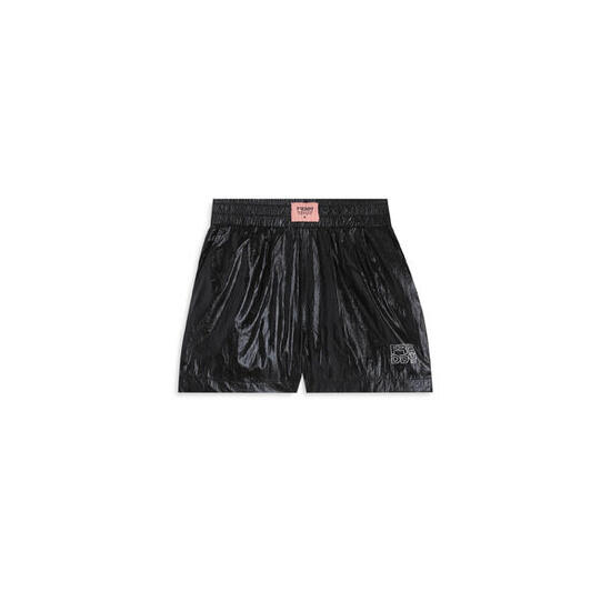 Short pour fille en tissu enduit argent