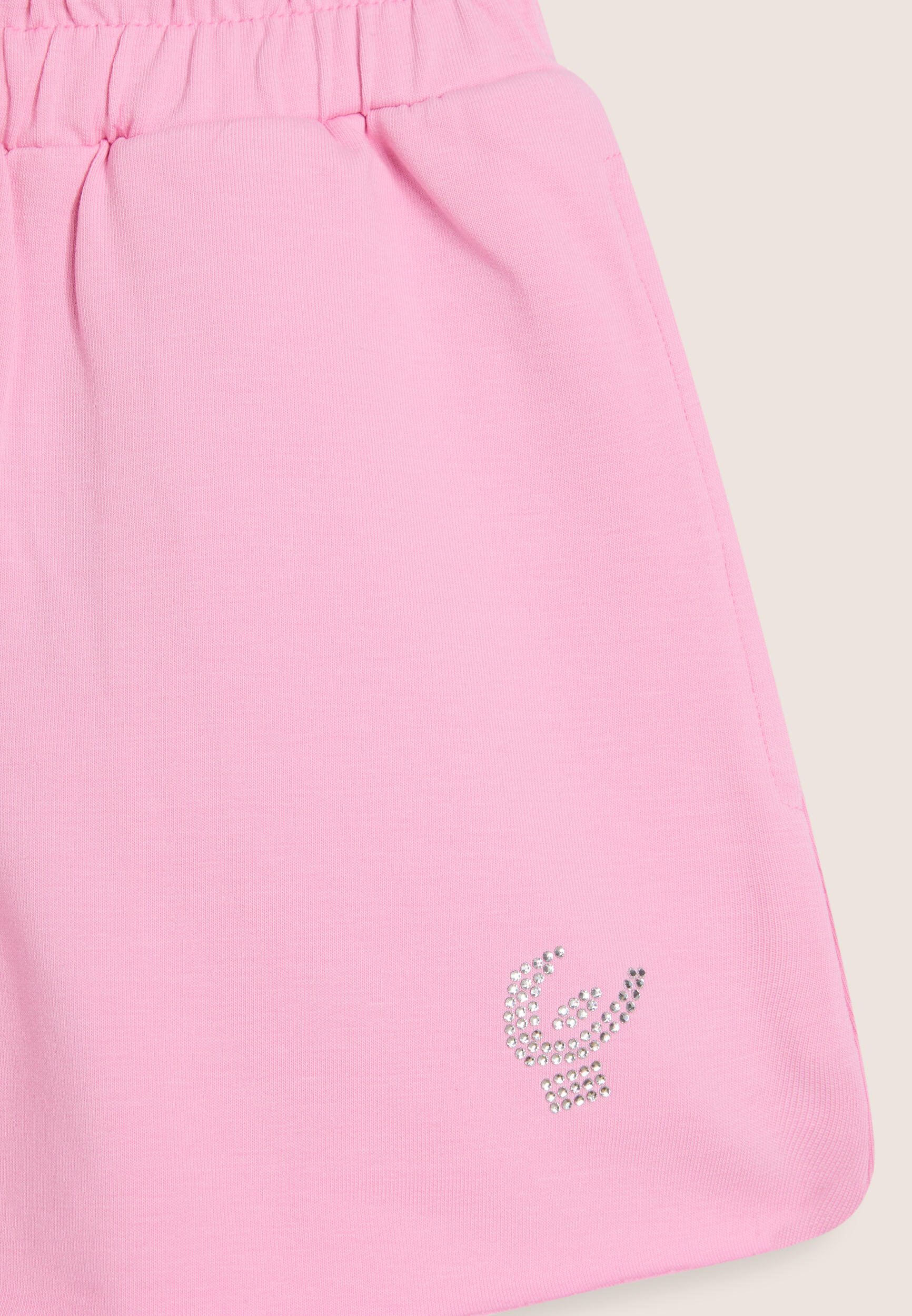 Short pour fille en coton extensible avec logo en paillettes 3/3