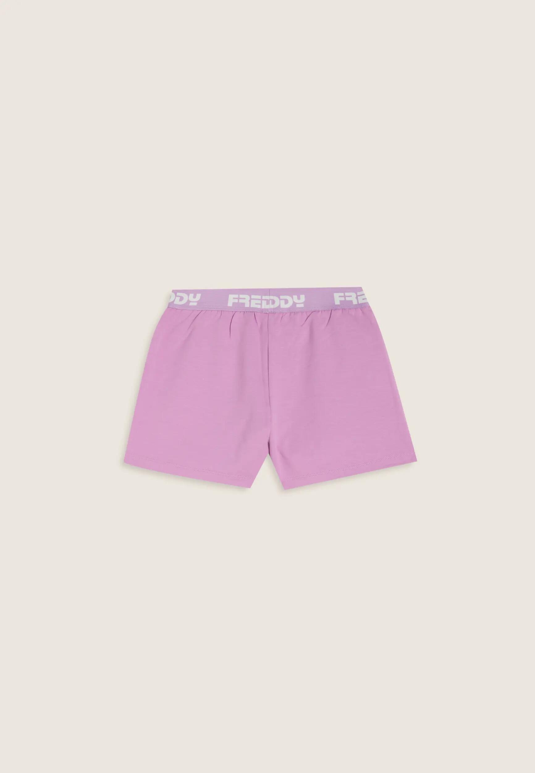Pantaloncini Bambina in Cotone Elasticizzato con Elastico Jacquard 2/3