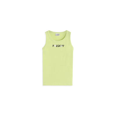 Canotta Bambina Regular Fit con Logo FREDDY Argento
