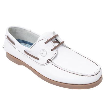 Herren Leder Bootsschuhe Worbarrow Weiß