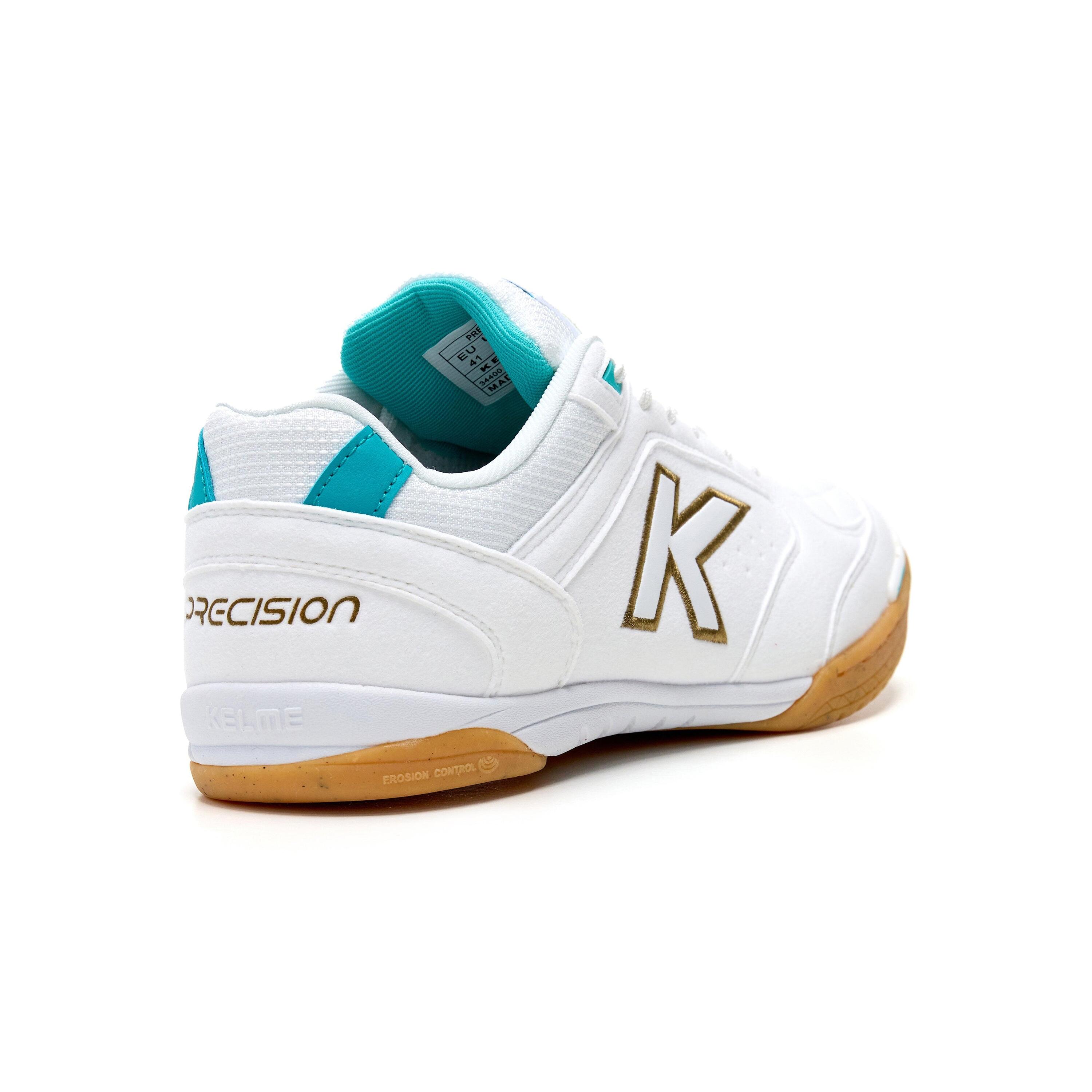 Kelme Zapatillas De Fútbol Sala Precision Blanco Dorado Aqua Unisex 3/7