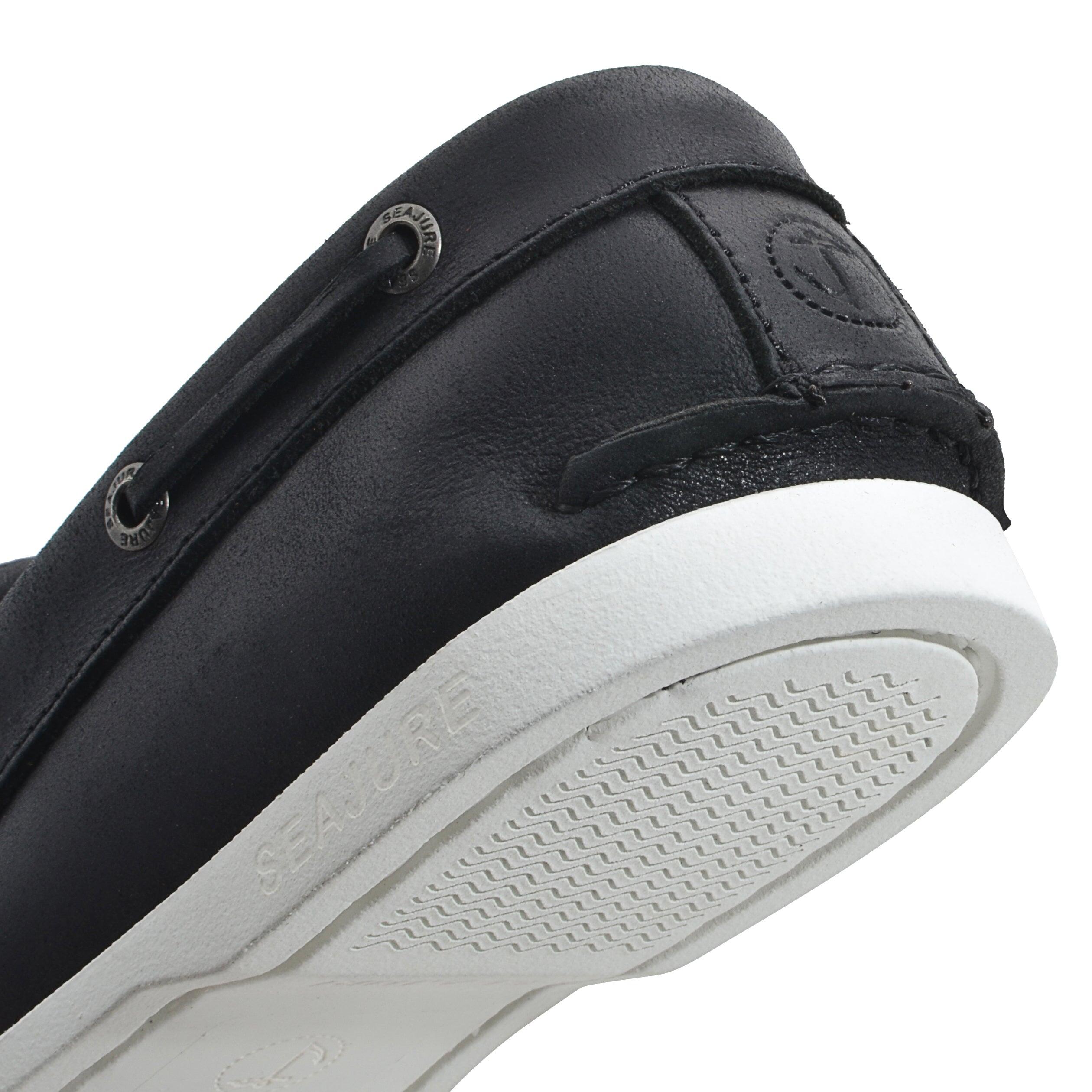 Hombre Cuero Zapatos Náuticos Tempest Negro 4/4