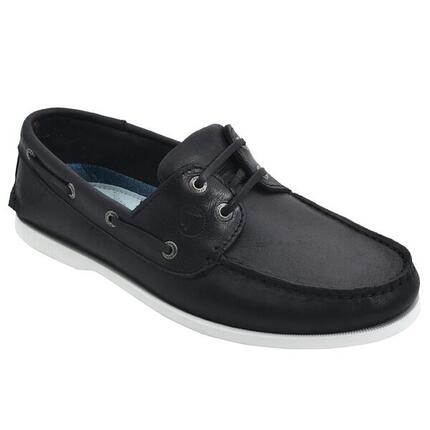 Herren Leder Bootsschuhe Tempest Schwarz