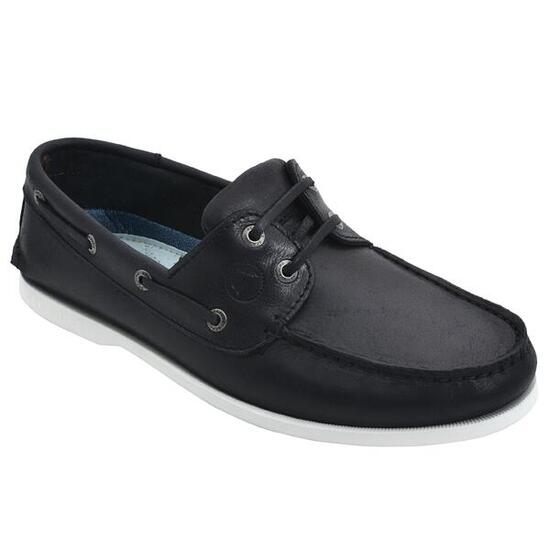 Herren Leder Bootsschuhe Tempest Schwarz