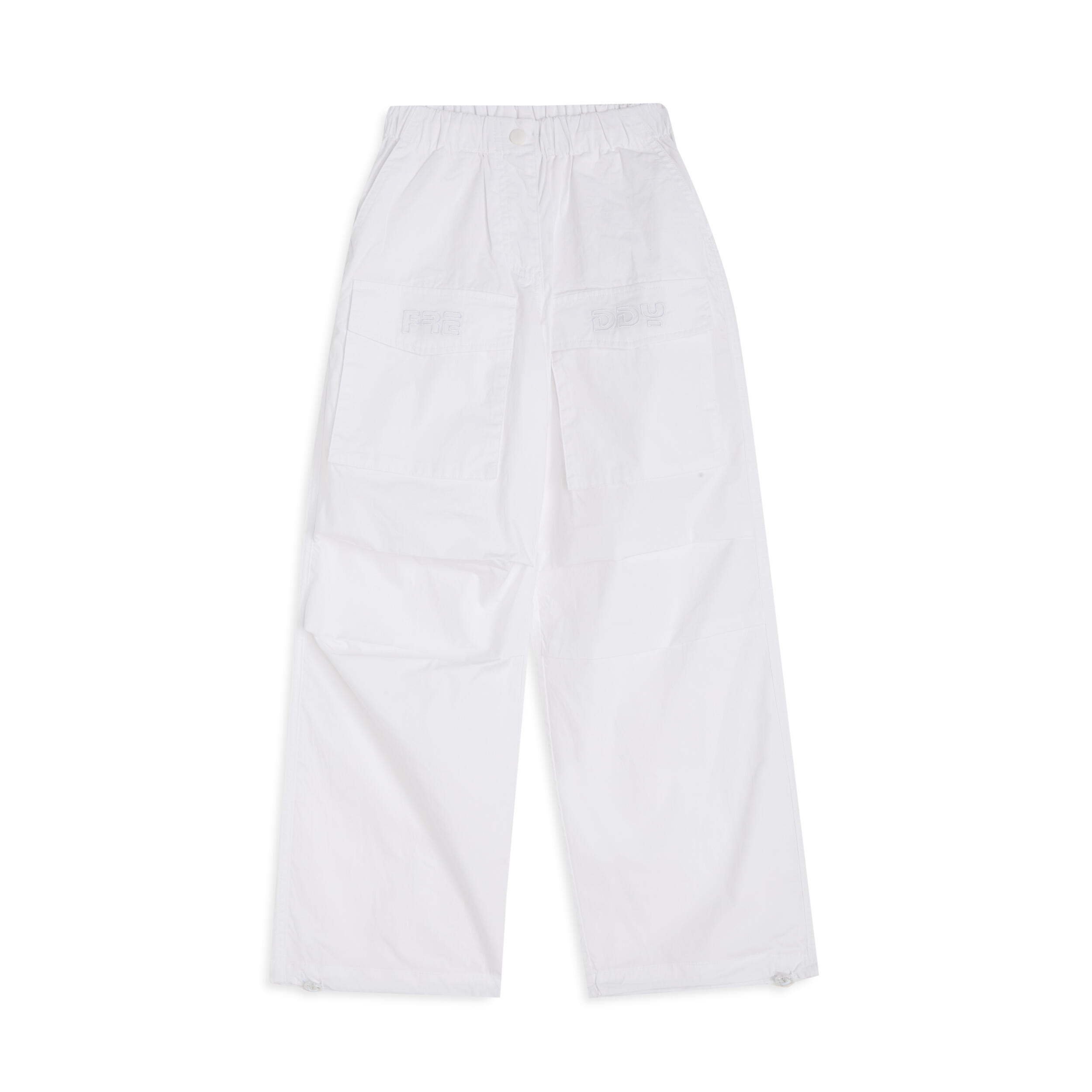 Freddy - Pantalon De Parachute Pour Fille En Popeline Avec Cordon De Serrage Au Bas - Pantalons - Blanc - Decathlon
