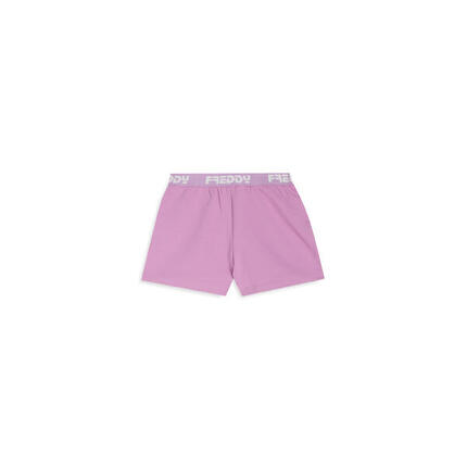 Short pour fille en coton extensible avec élastique jacquard