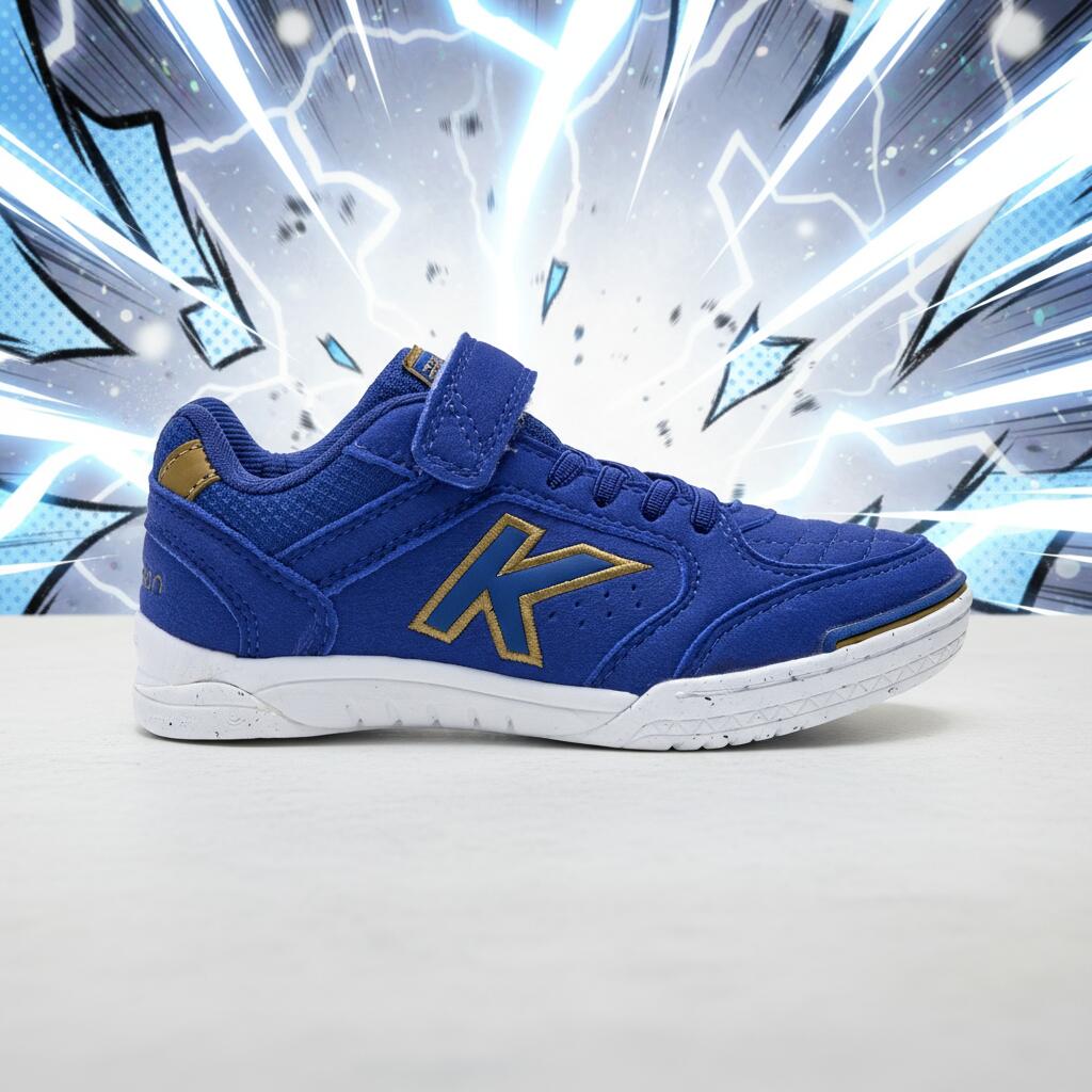 Kelme Zapatillas De Fútbol Sala De Niño Precision Elastic Azul Dorado Unisex Kid 3/7
