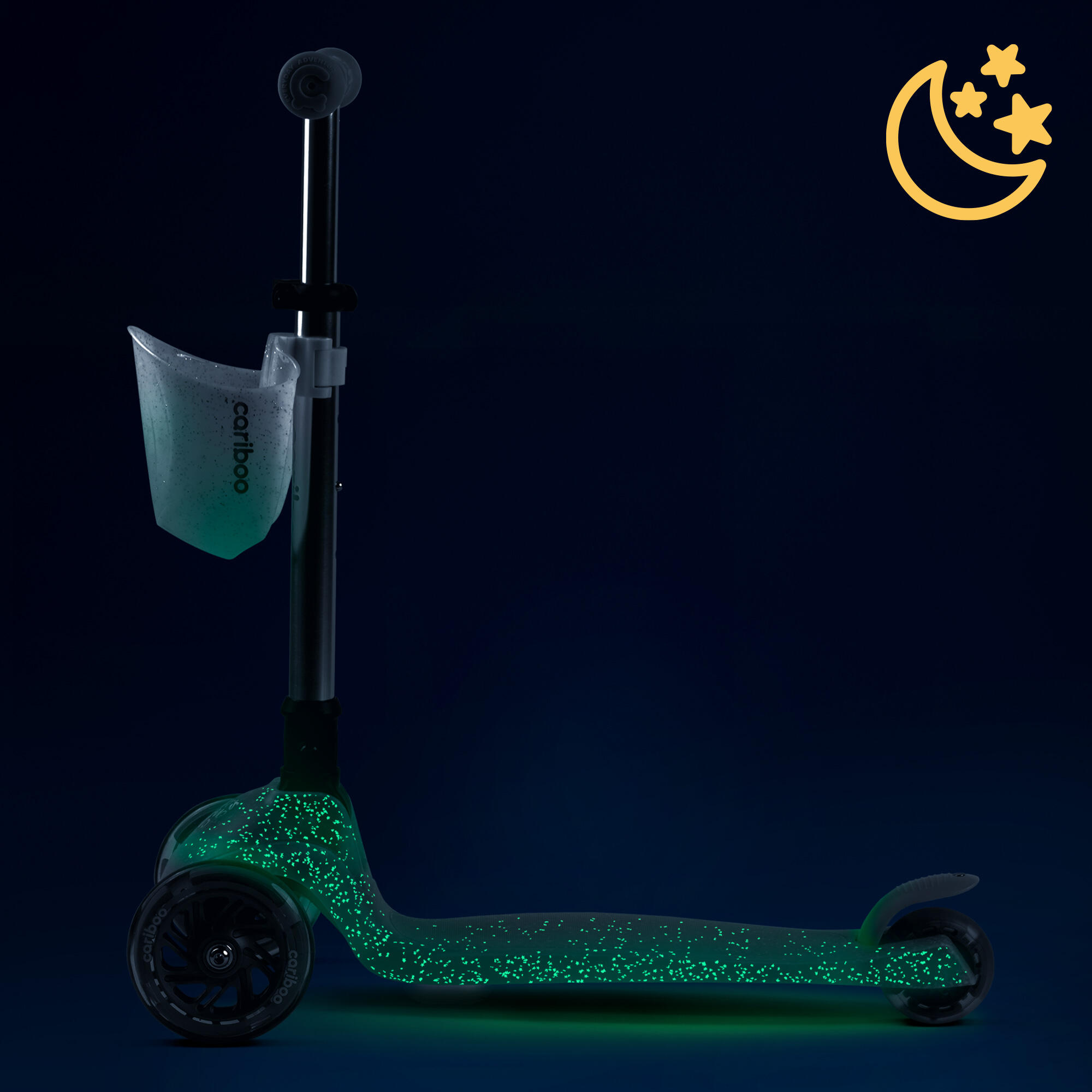 Patinete plegable de 3 ruedas con LED que brilla en la oscuridad Cariboo Ghost 5/8
