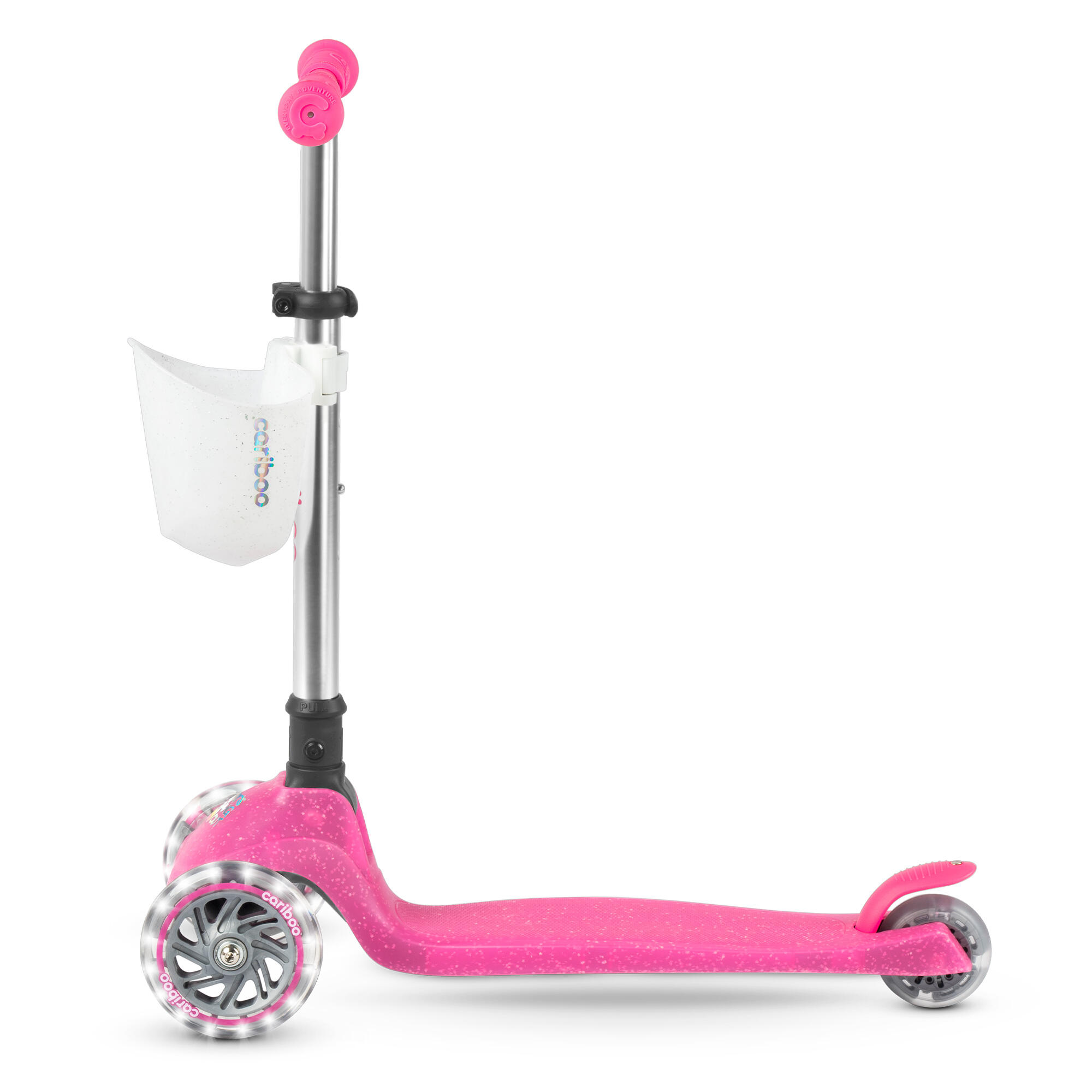 Cariboo - Trottinette À Trois Roues Pliable Avec Roues Led Luminescentes Cariboo Ghost - Trottinette - Rose - Taille Unique - Decathlon