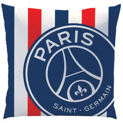 Coussin carré 40x40cm imprimé foot Paris Saint Germain - Rayures