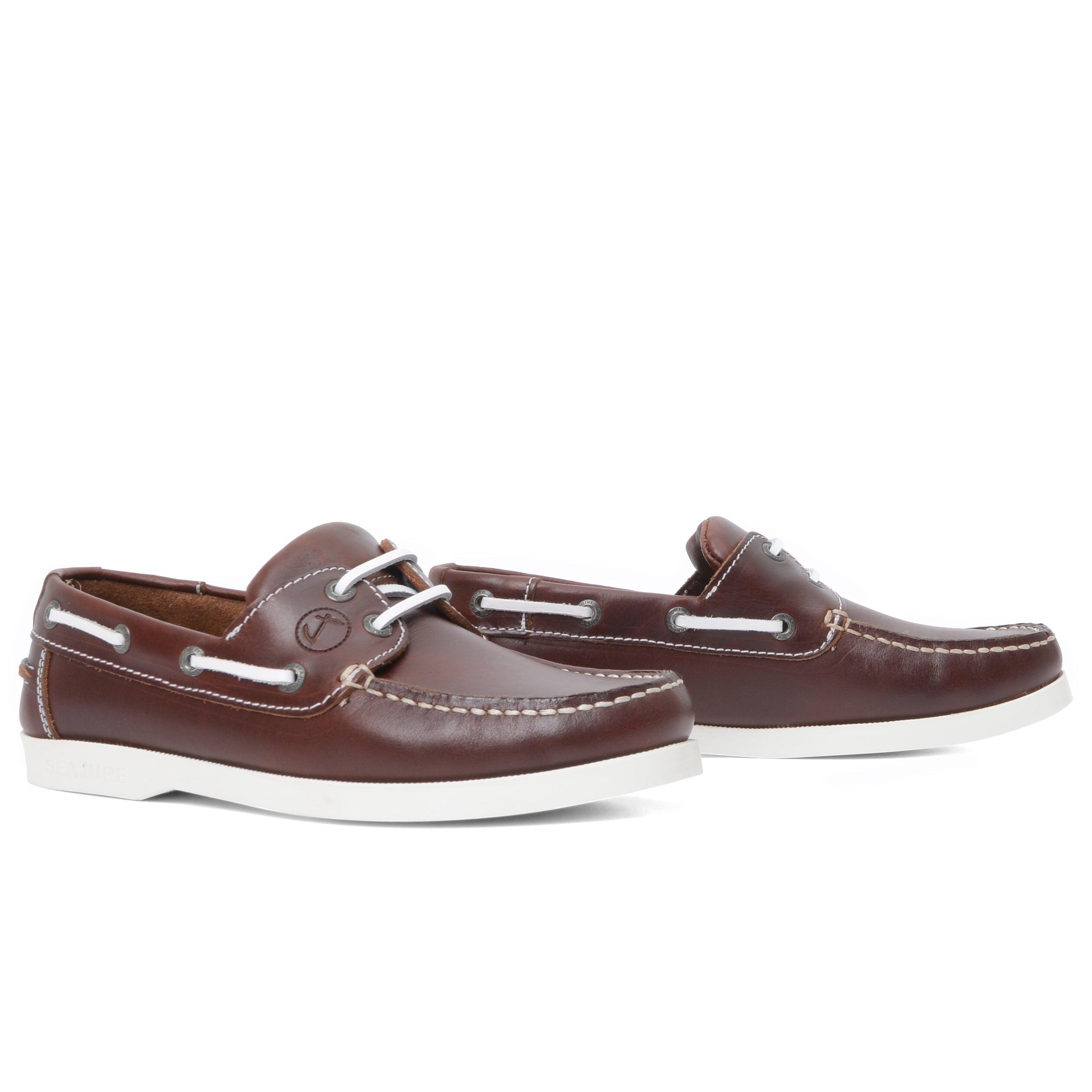 Mujer Cuero Zapatos Náuticos Neum Marrón 2/5