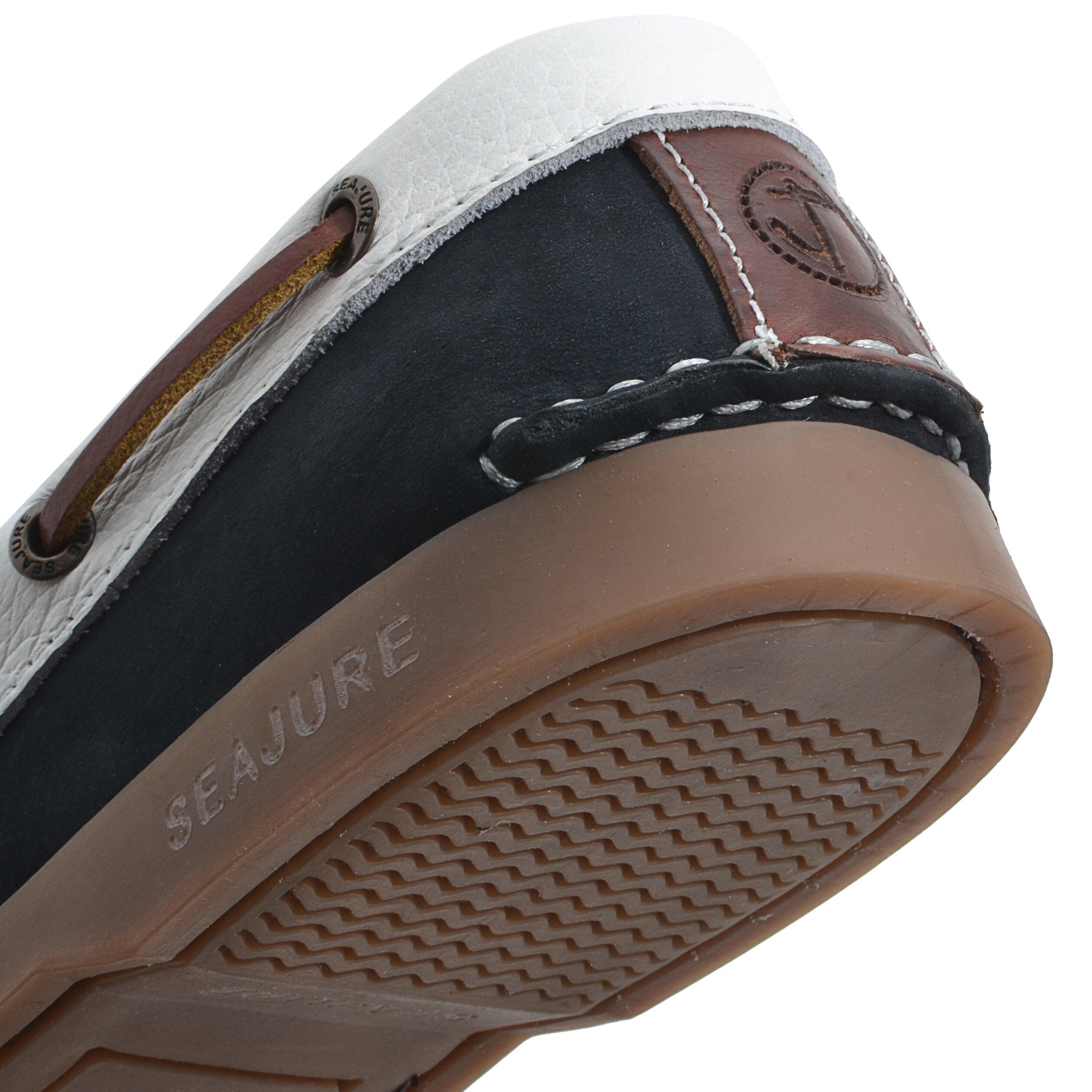 Hombre Cuero nobuk Zapatos Náuticos Mystic Azul marino, Blanco 4/4