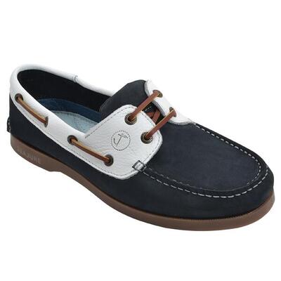 Heren nubuck leren bootschoenen mystic marineblauw, wit