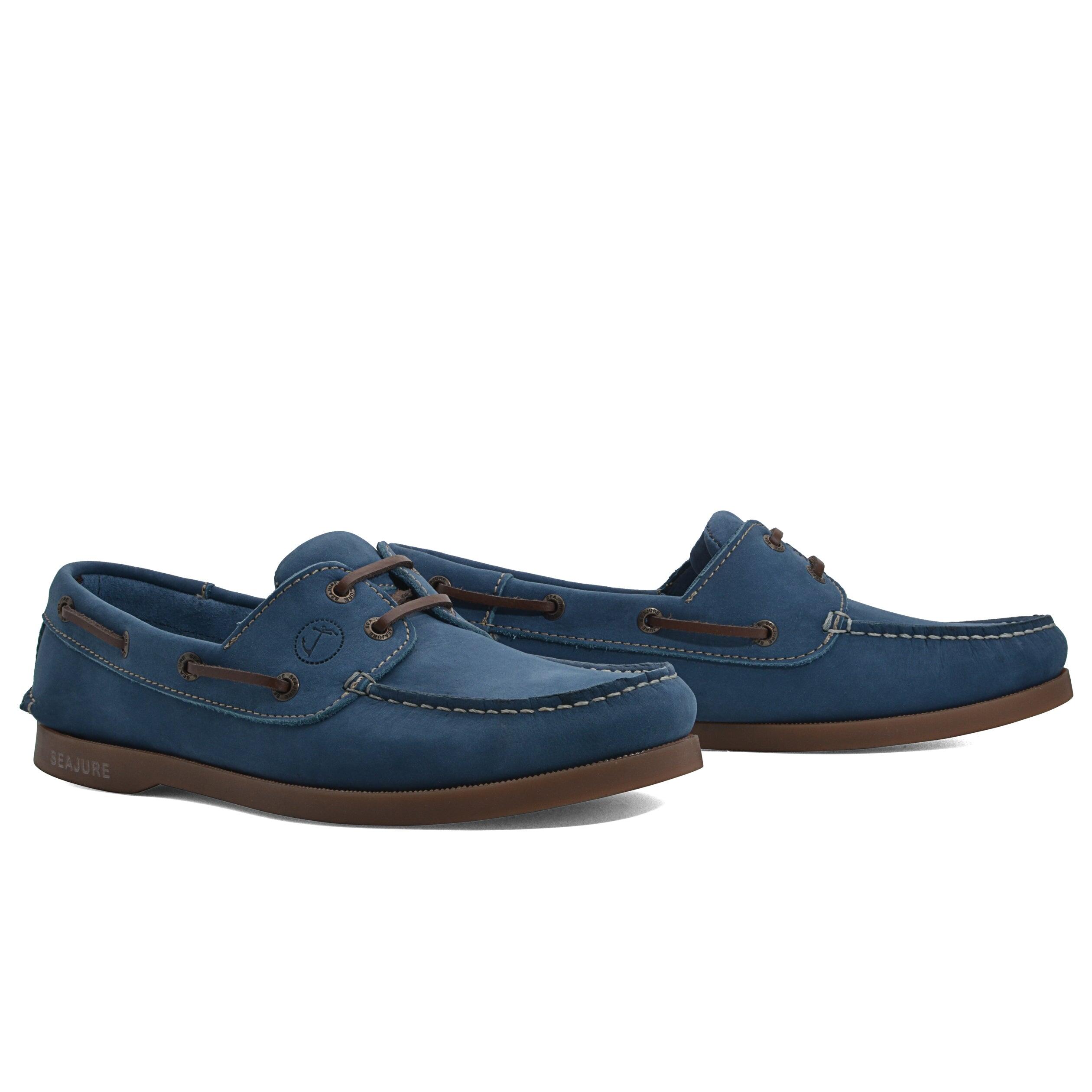 Hombre Cuero nobuk Zapatos Náuticos Solitude Azul 2/4
