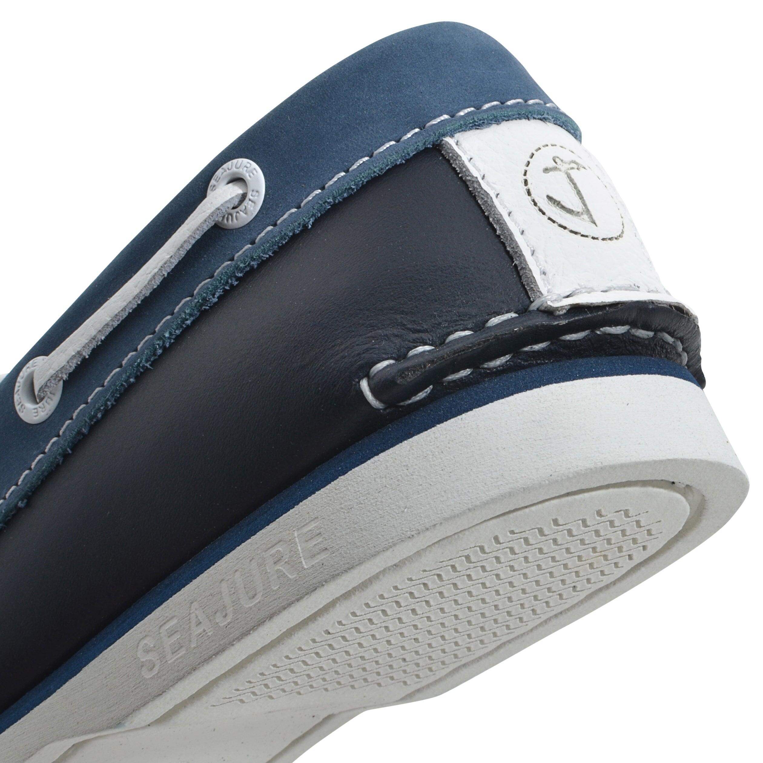 Hombre Cuero Zapatos Náuticos Sugiton Azul marino, Blanco, Azul 4/4