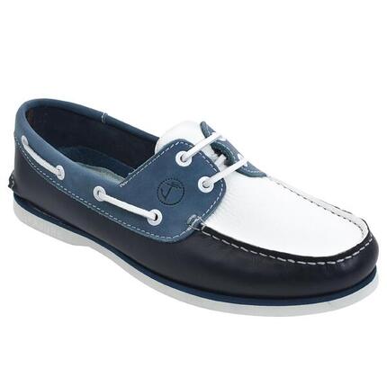 Herren Leder Bootsschuhe Sugiton Marineblau, Weiß, Blau