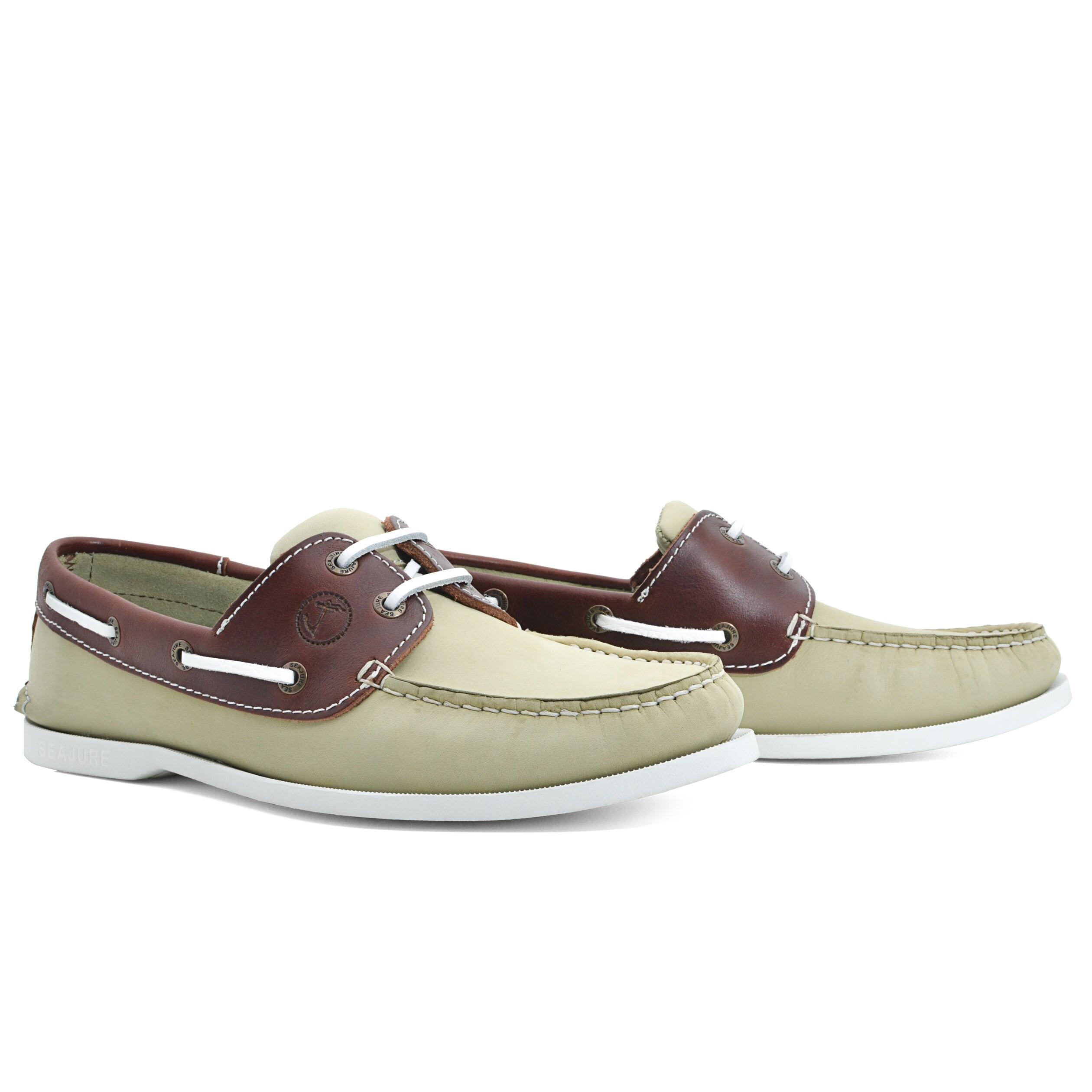 Hombre Cuero nobuk Zapatos Náuticos Landfall Verde claro, Marrón 2/4