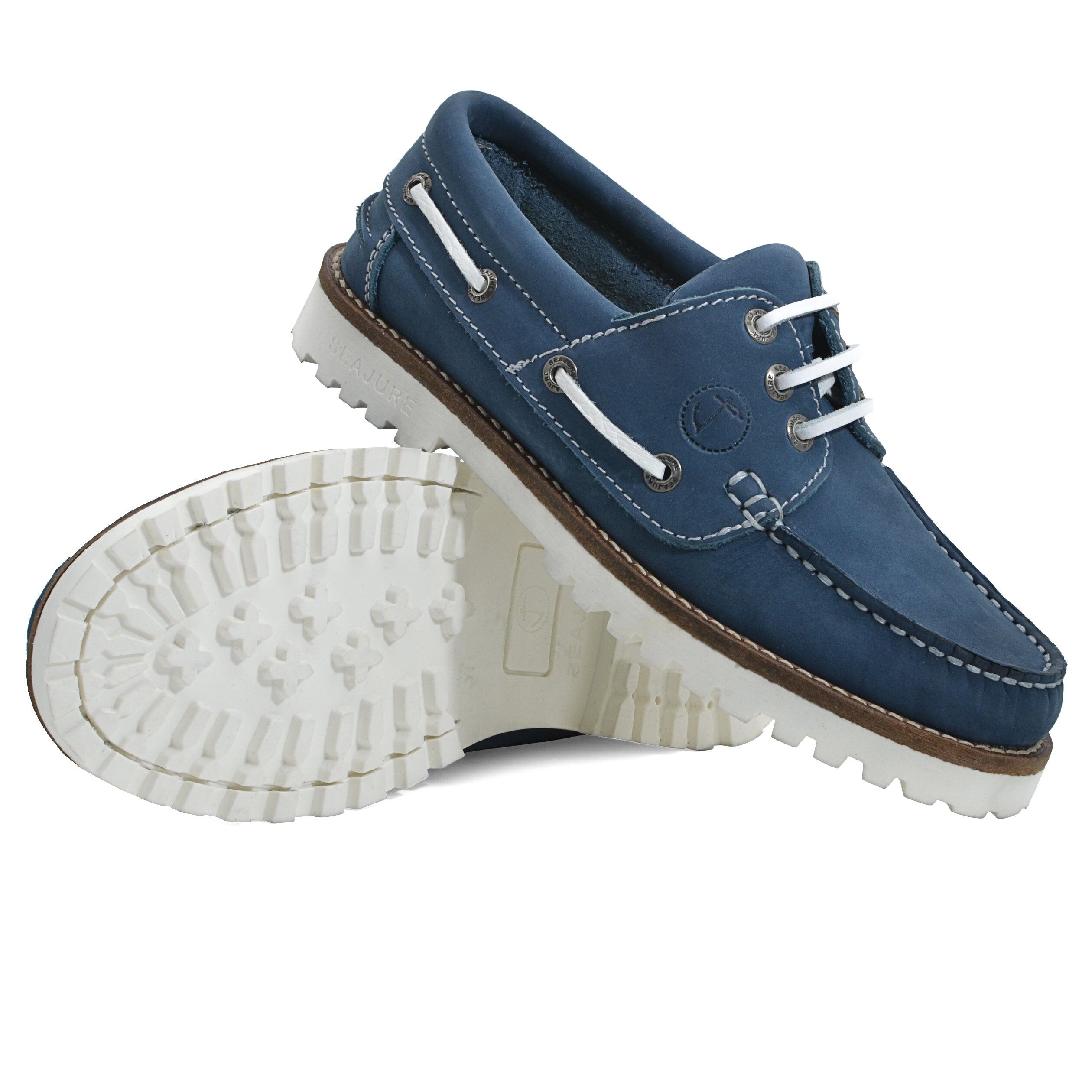 Mujer Cuero nobuk Zapatos Náuticos Lanikai Azul real 3/4