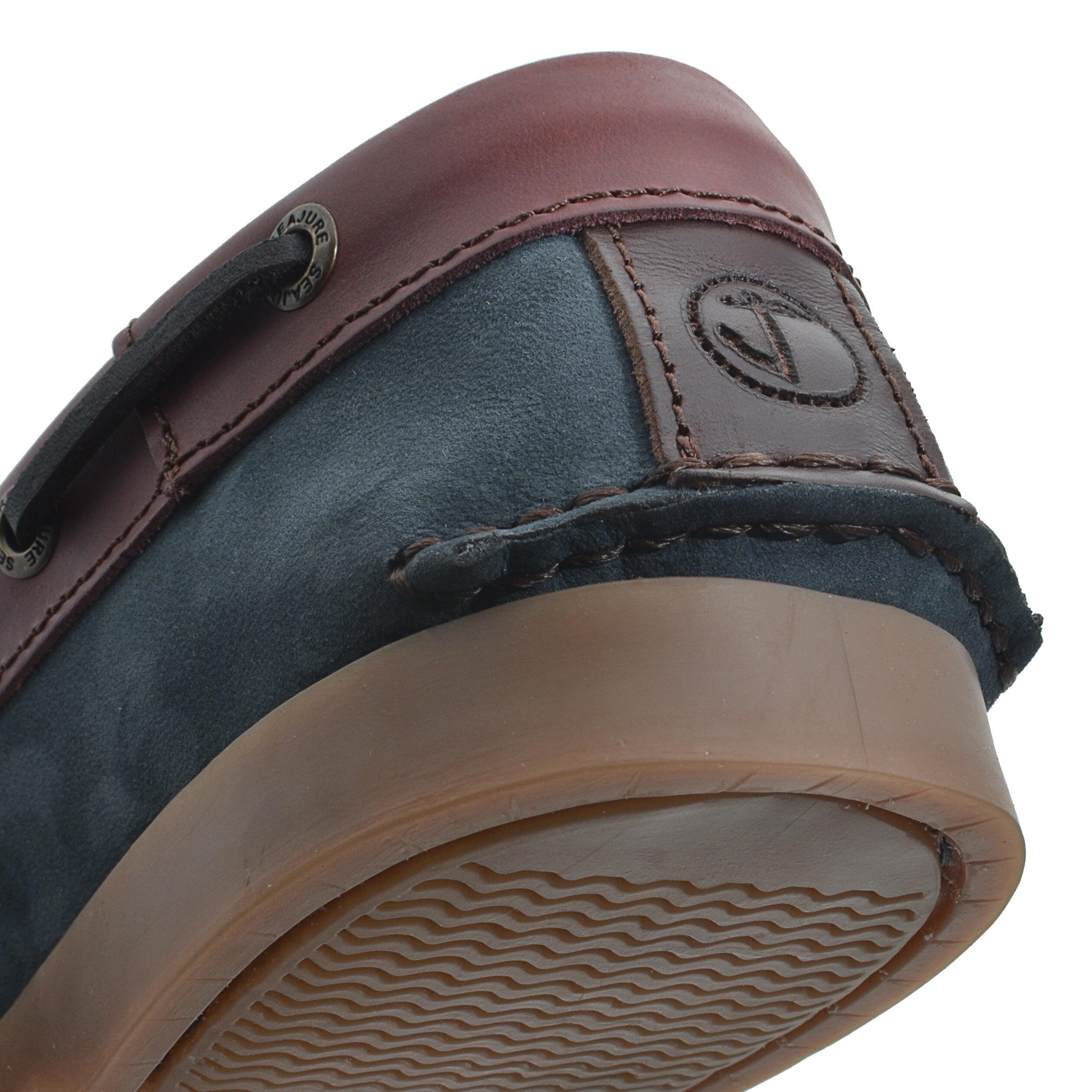 Hombre Cuero nobuk Zapatos Náuticos Lush Azul, Burdeos 5/5