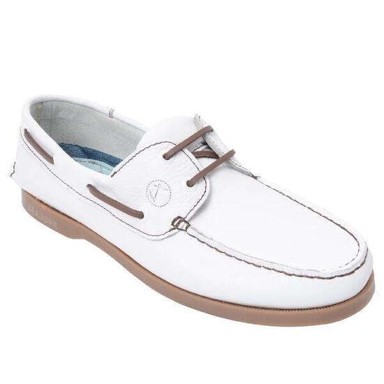 Herren Leder Bootsschuhe Worbarrow Weiß