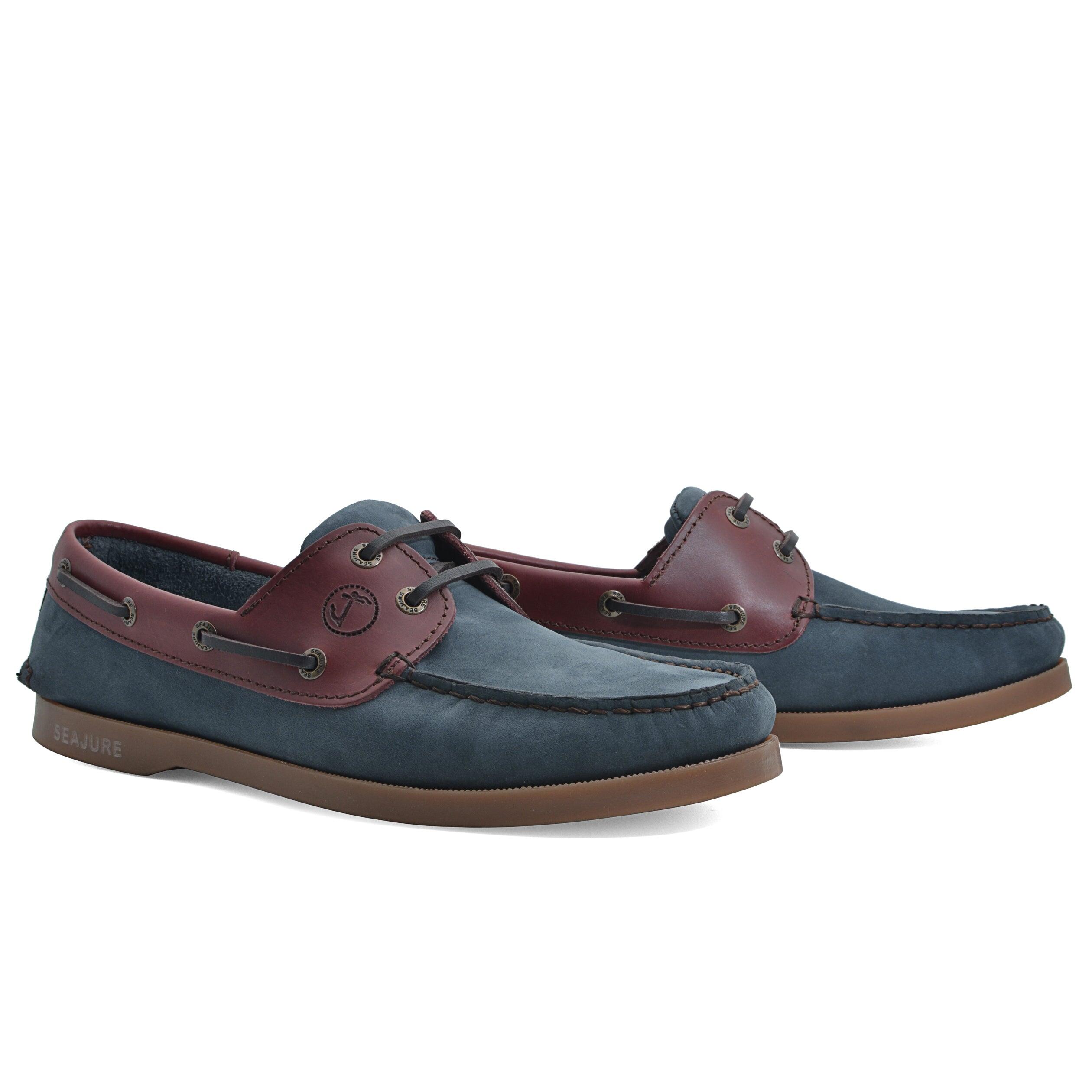 Hombre Cuero nobuk Zapatos Náuticos Lush Azul, Burdeos 2/5