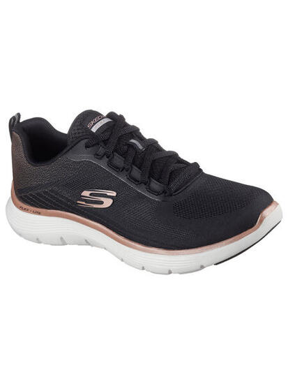 Skechers Flex Appeal Schuhe Sneaker schwarz rose gold 150217
