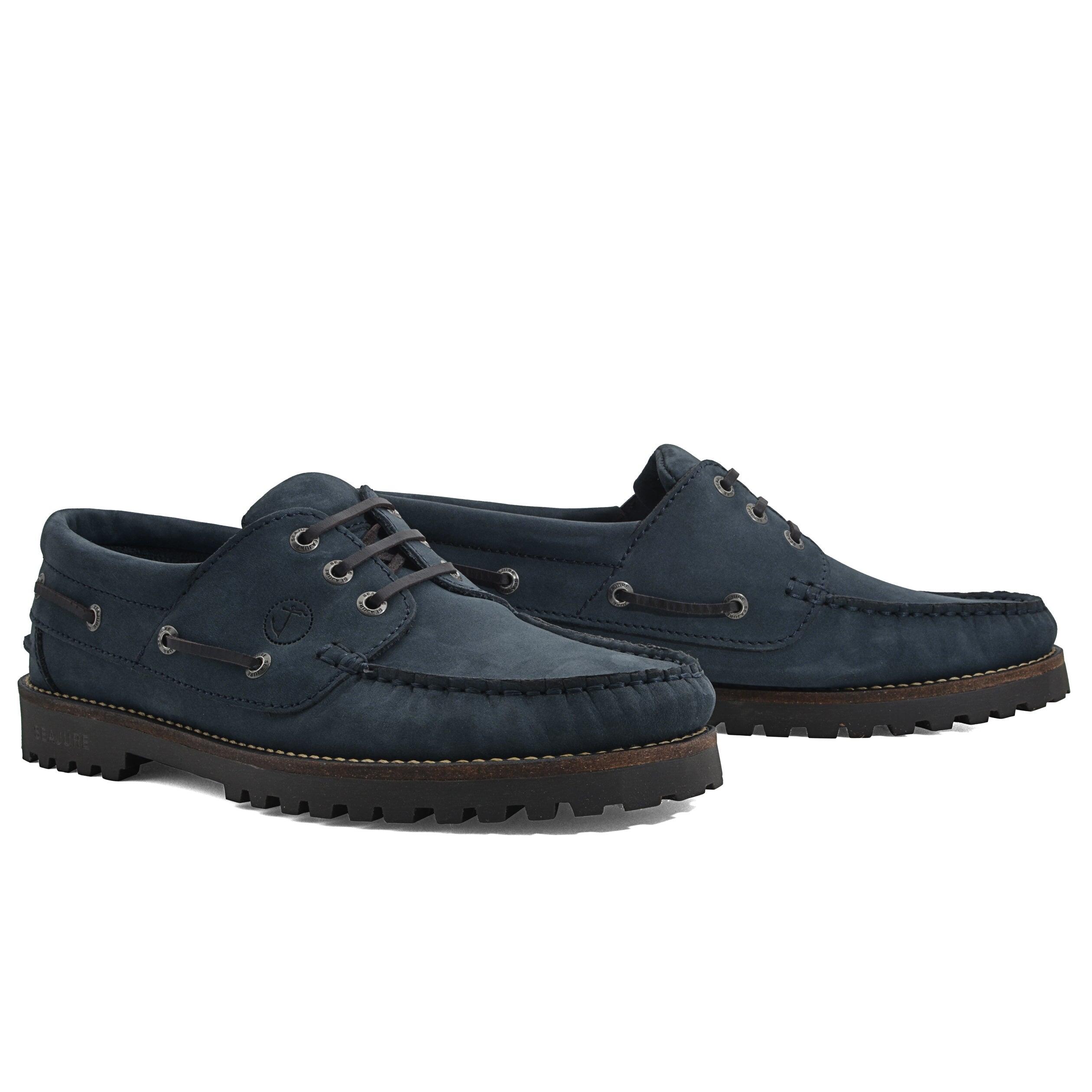 Hombre Cuero nobuk Zapatos Náuticos Kuta Azul 2/4