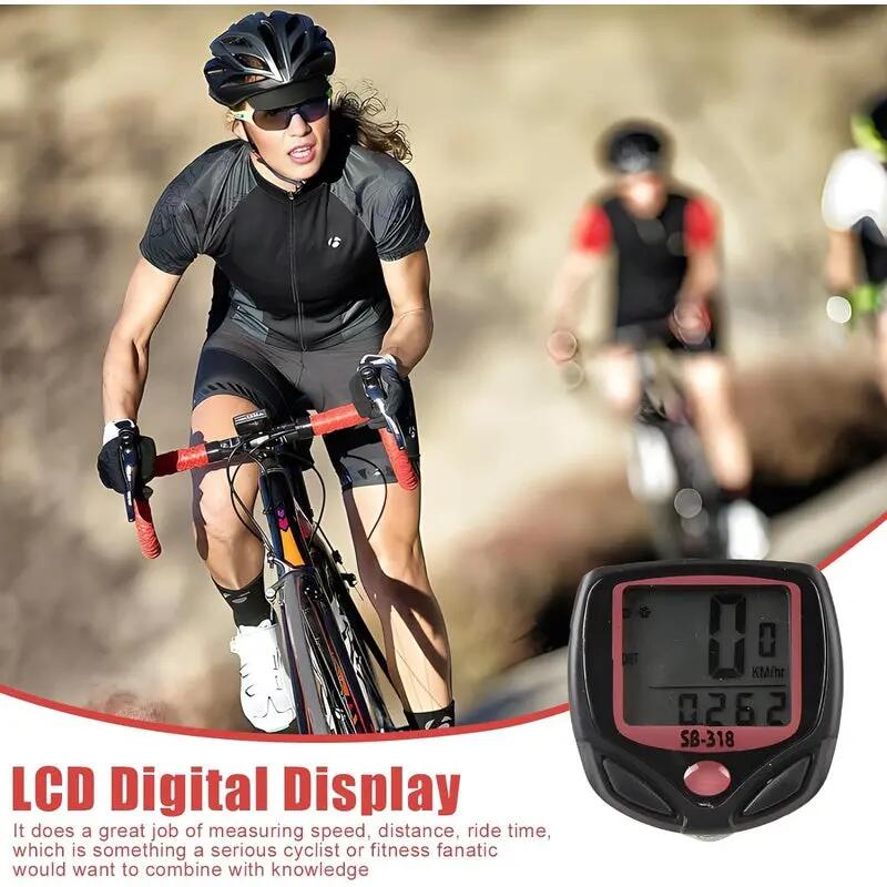 Accesorio para reloj - ciclismo - velocímetro digital - Negro/rojo 3/6