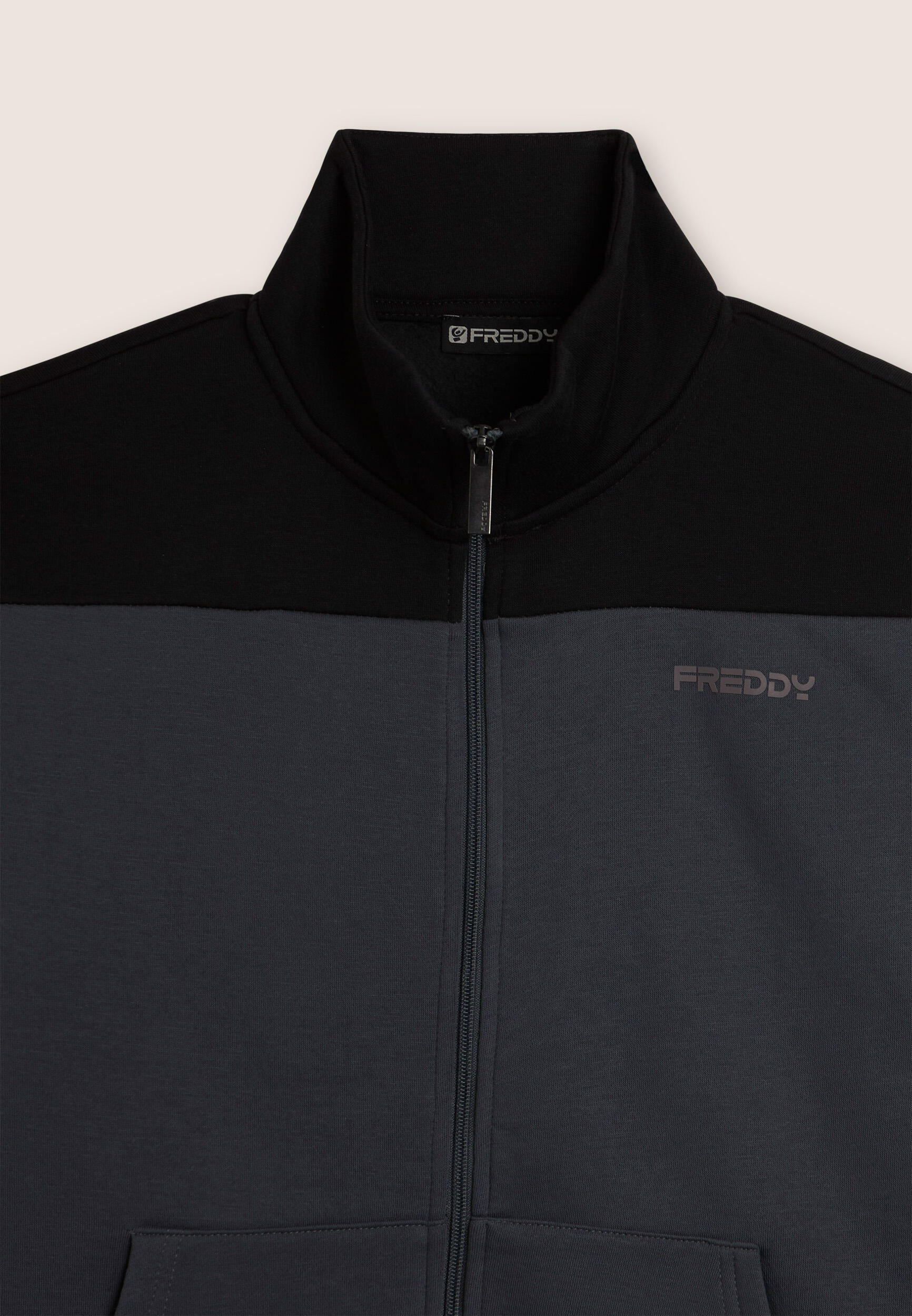 Tuta collo alto con full zip e dettagli colour block 3/3