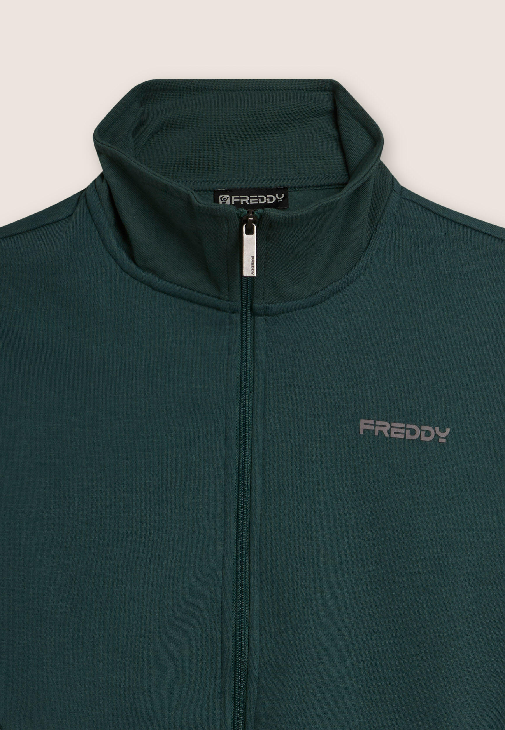 Tuta full zip in felpa garzata con collo alto e gamba dritta 3/3