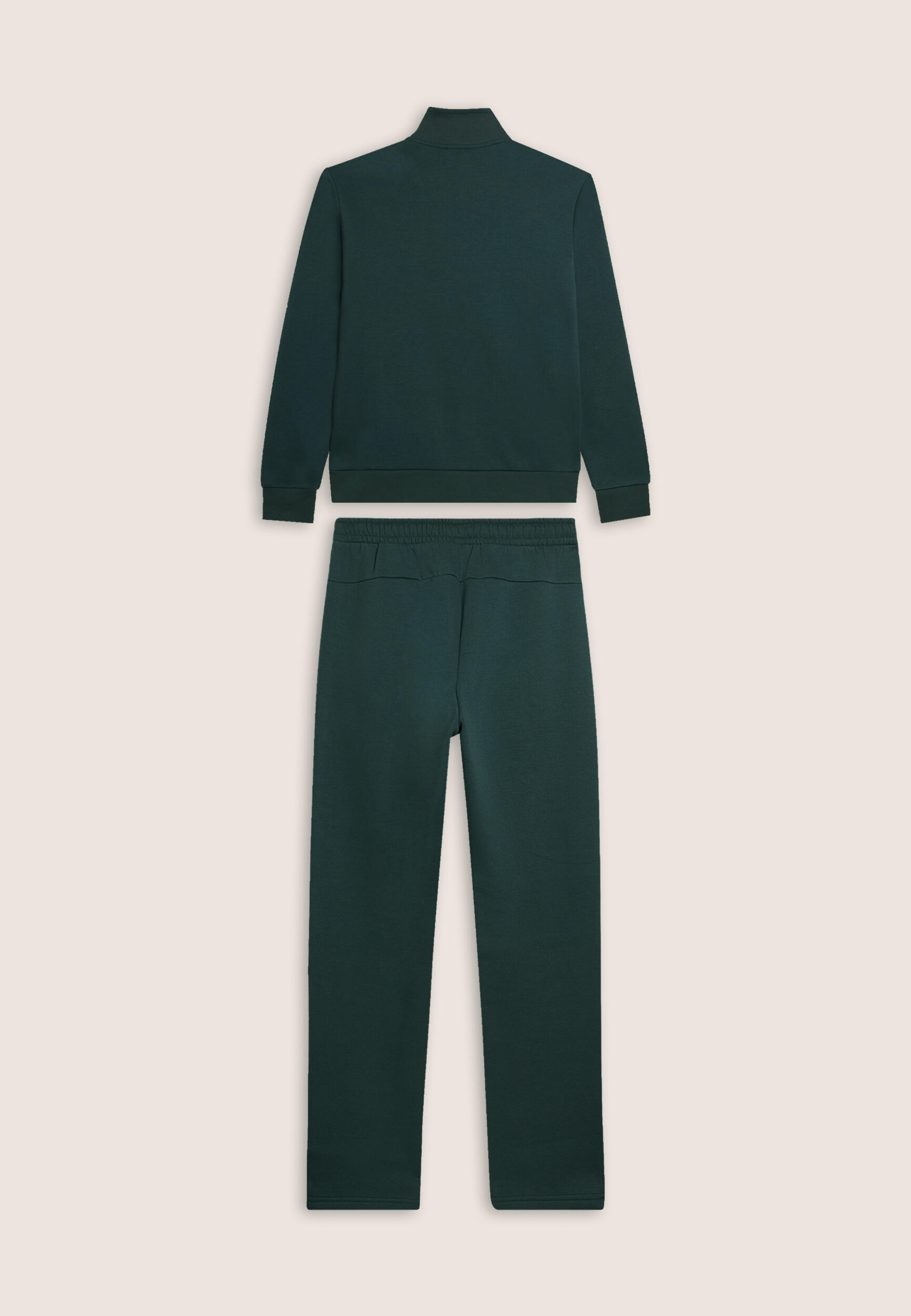 Tuta full zip in felpa garzata con collo alto e gamba dritta 2/3