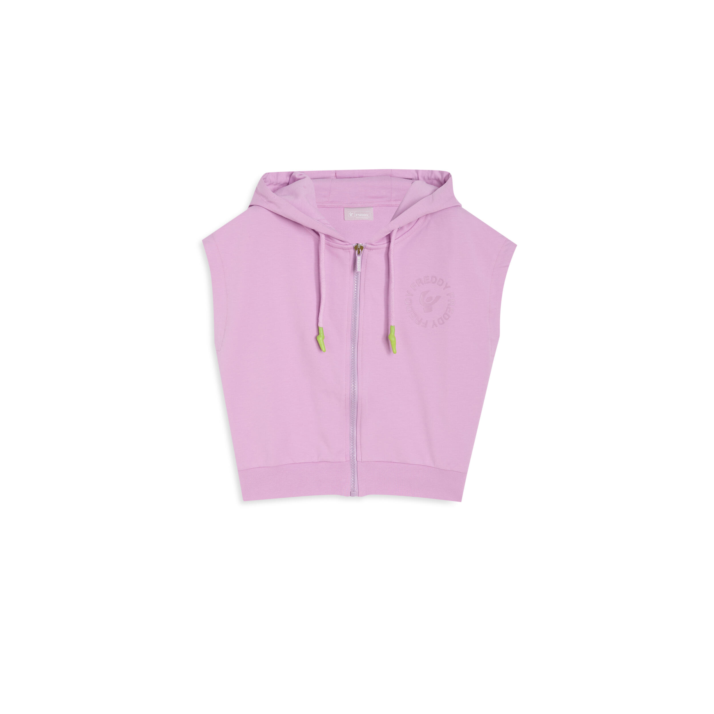 Freddy - Gilet Court Pour Fille Avec Capuche Et Fermeture À Glissière Sur Le Devant - Sweat Zippé - Rose - Decathlon