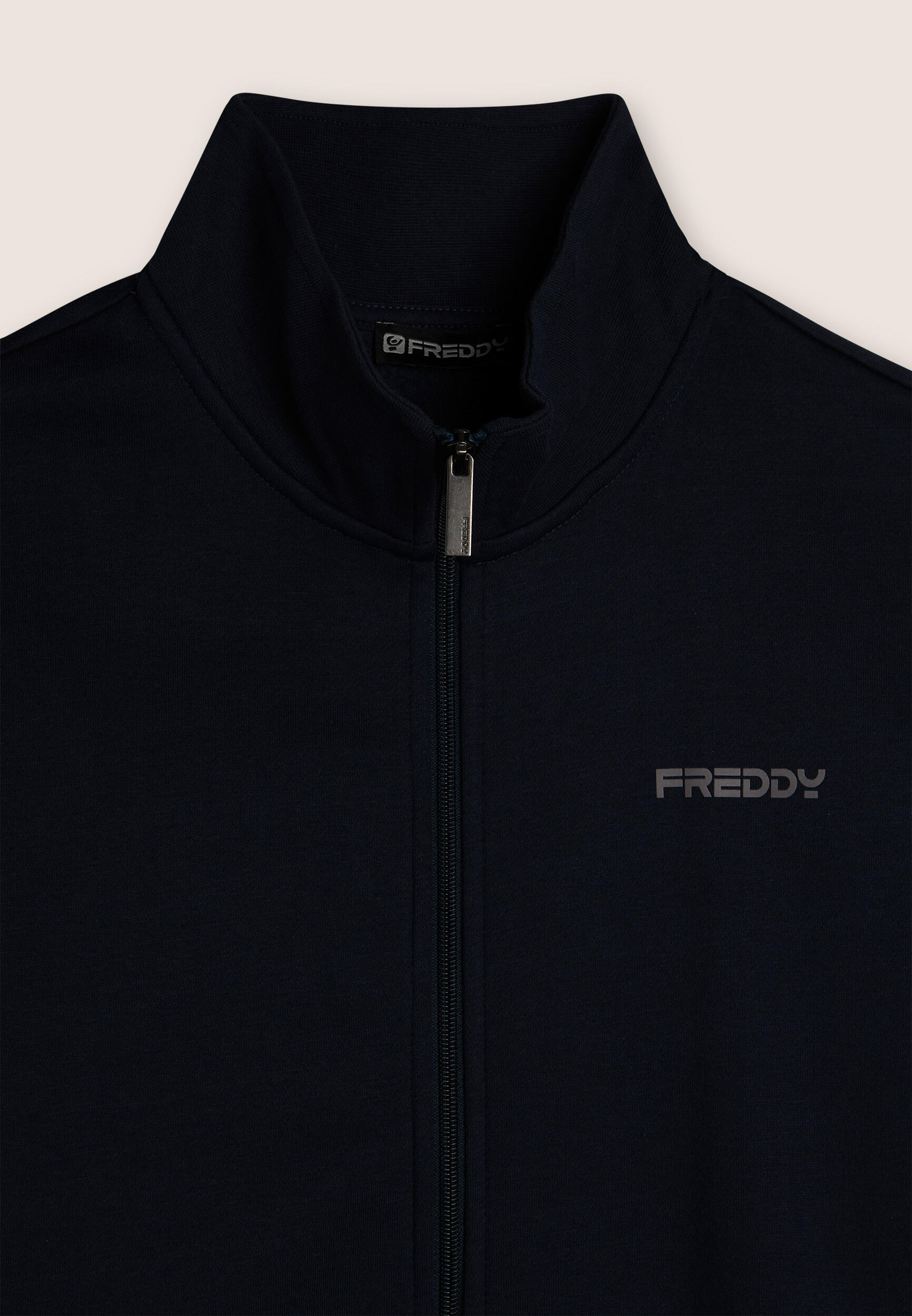 Tuta full zip in felpa garzata con collo alto e gamba dritta 3/3