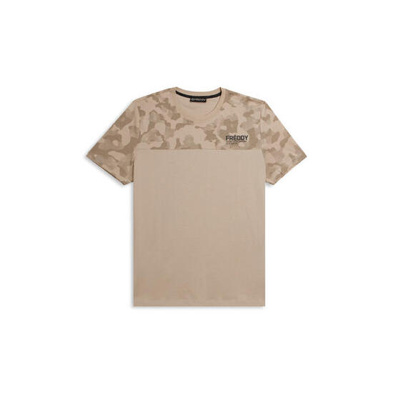 T-shirt camouflage con fondo tinta unita e logo cuore