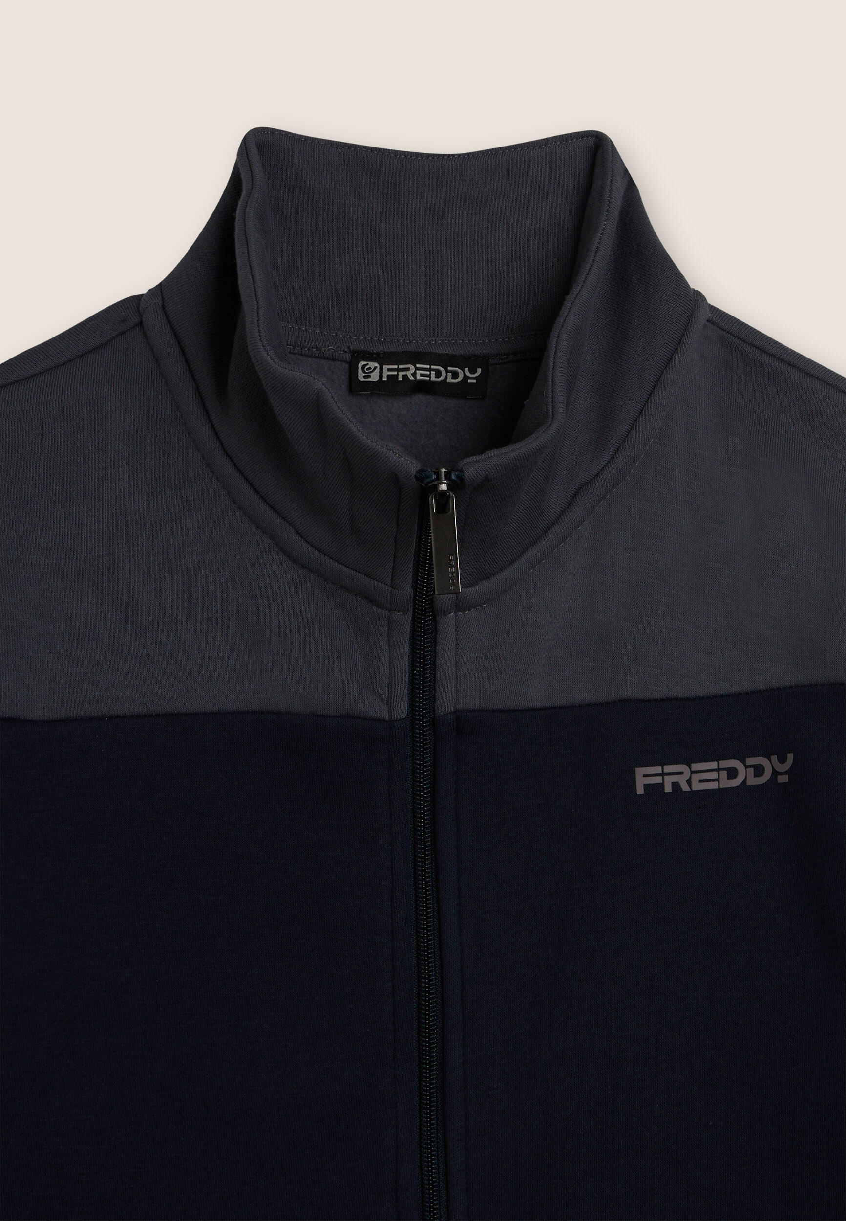 Tuta collo alto con full zip e dettagli colour block 3/3