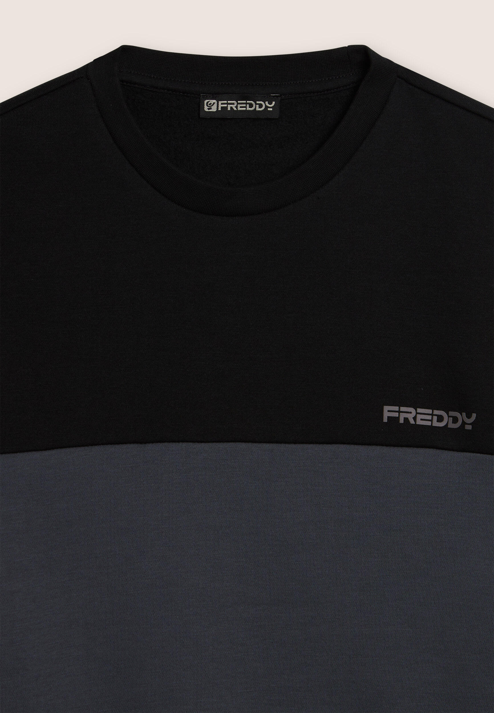 Sweat-shirt à col rond avec épaules à couleur contrastée 3/3