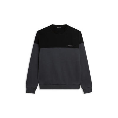 Felpa girocollo colour block con spalle a contrasto