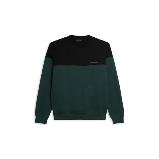 Felpa girocollo colour block con spalle a contrasto