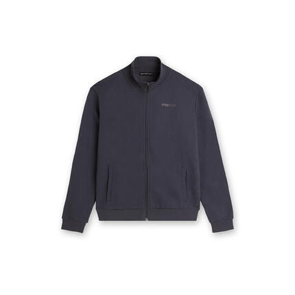 Sweat-shirt entièrement zippé avec col montant et poches passepoilées