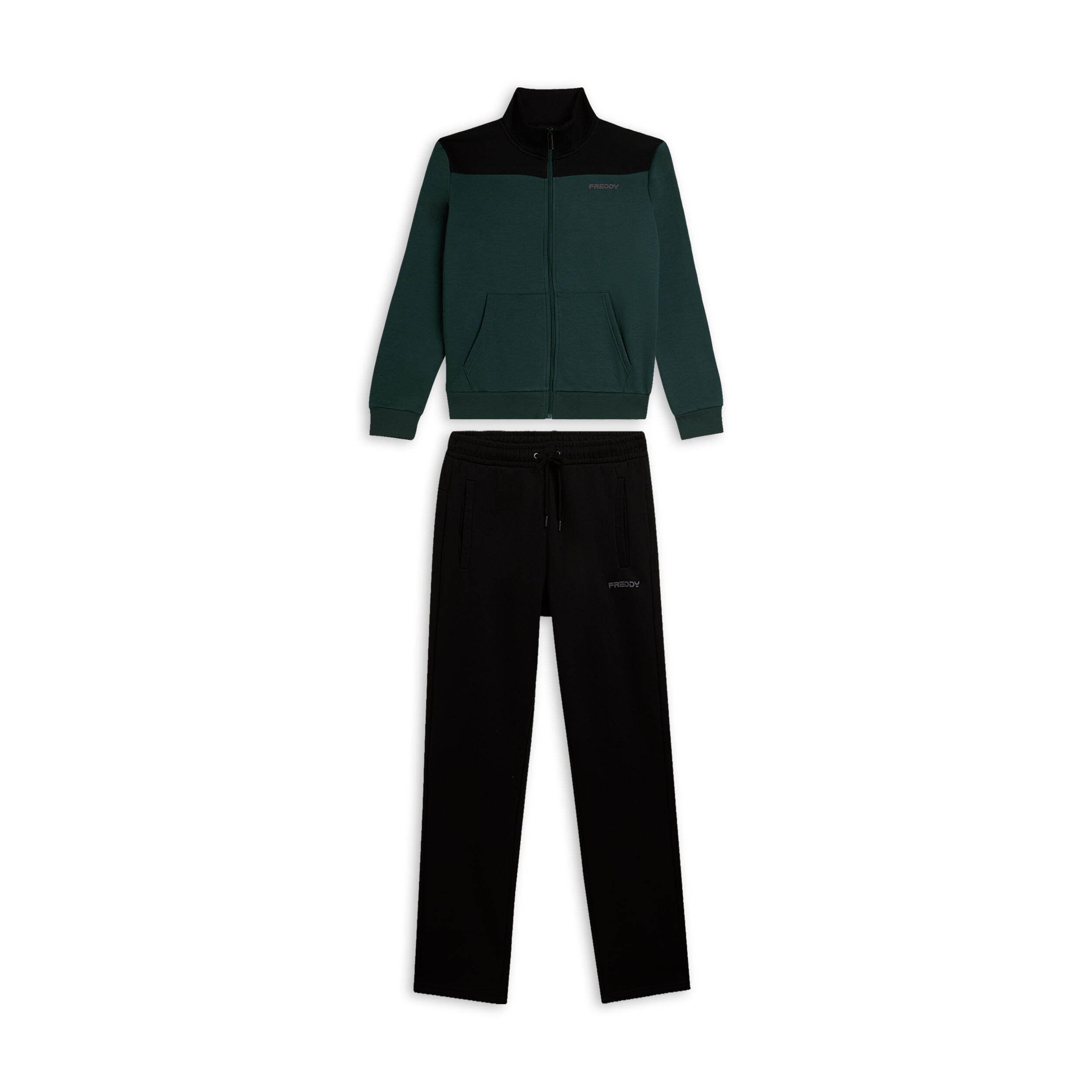 Freddy - Survêtement À Col Montant Entièrement Zippé Avec Détails Colorés - Survêtement - Noir|vert - 38 S - Decathlon