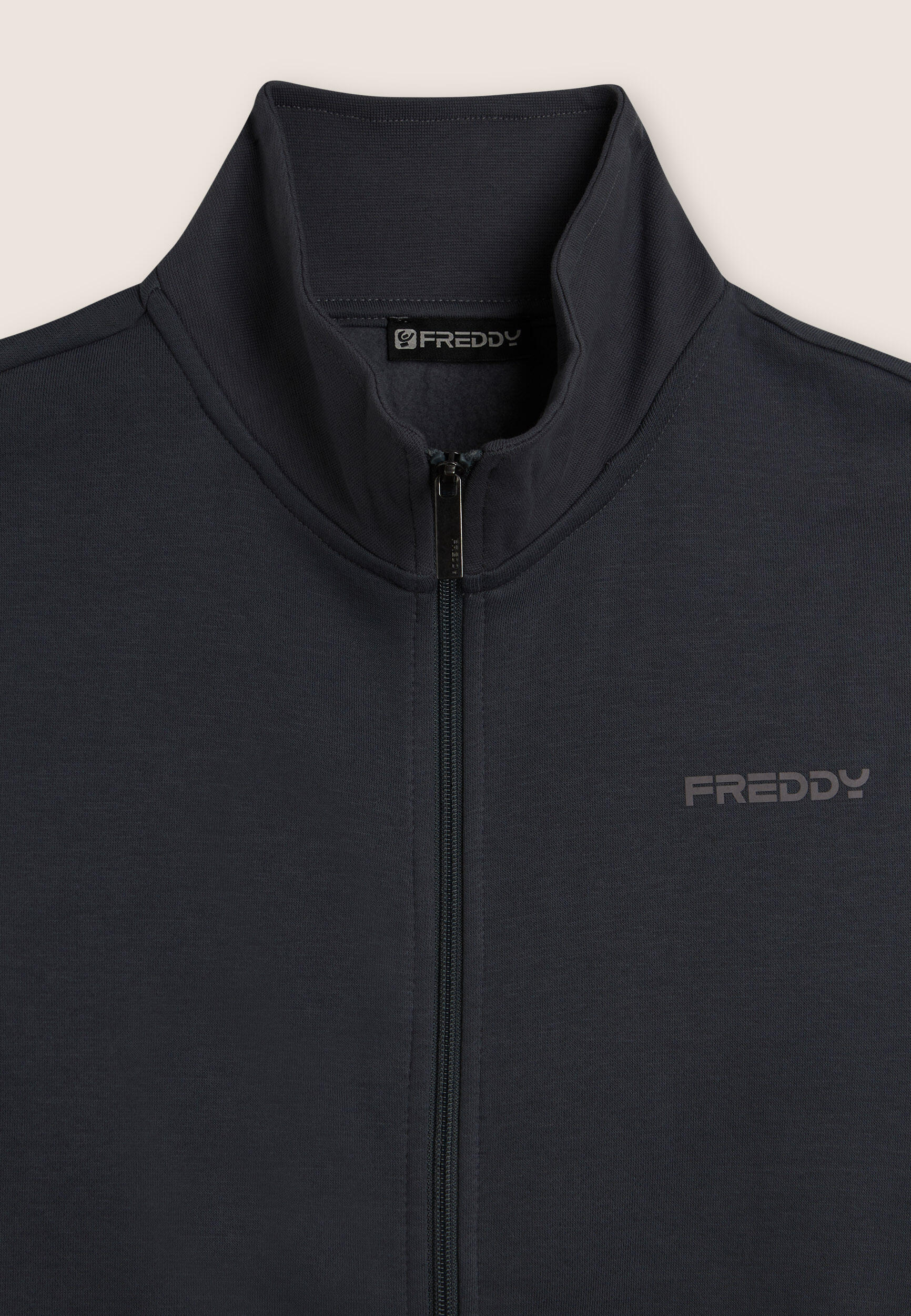 Tuta full zip in felpa garzata con collo alto e gamba dritta 3/3