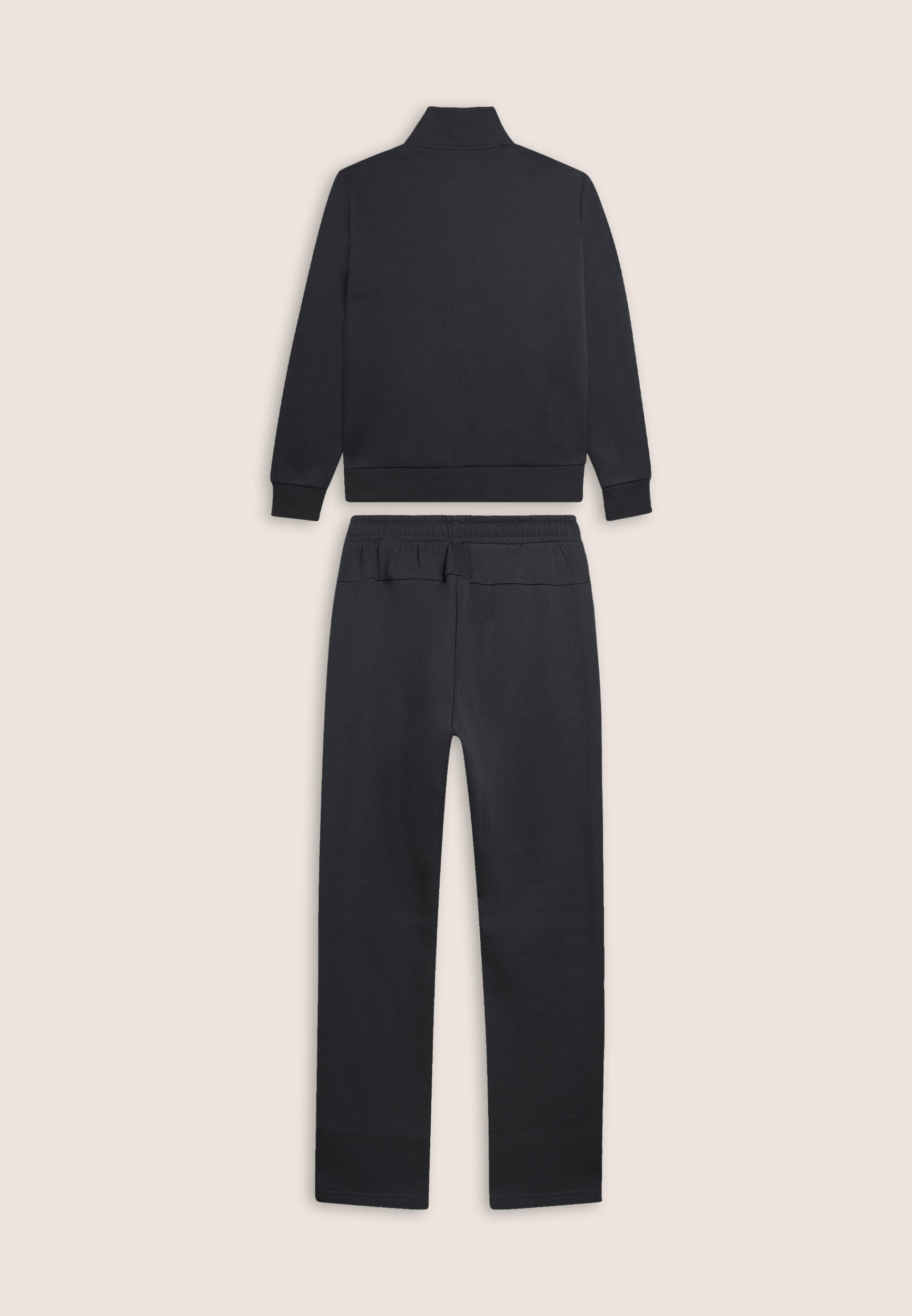 Tuta full zip in felpa garzata con collo alto e gamba dritta 2/3